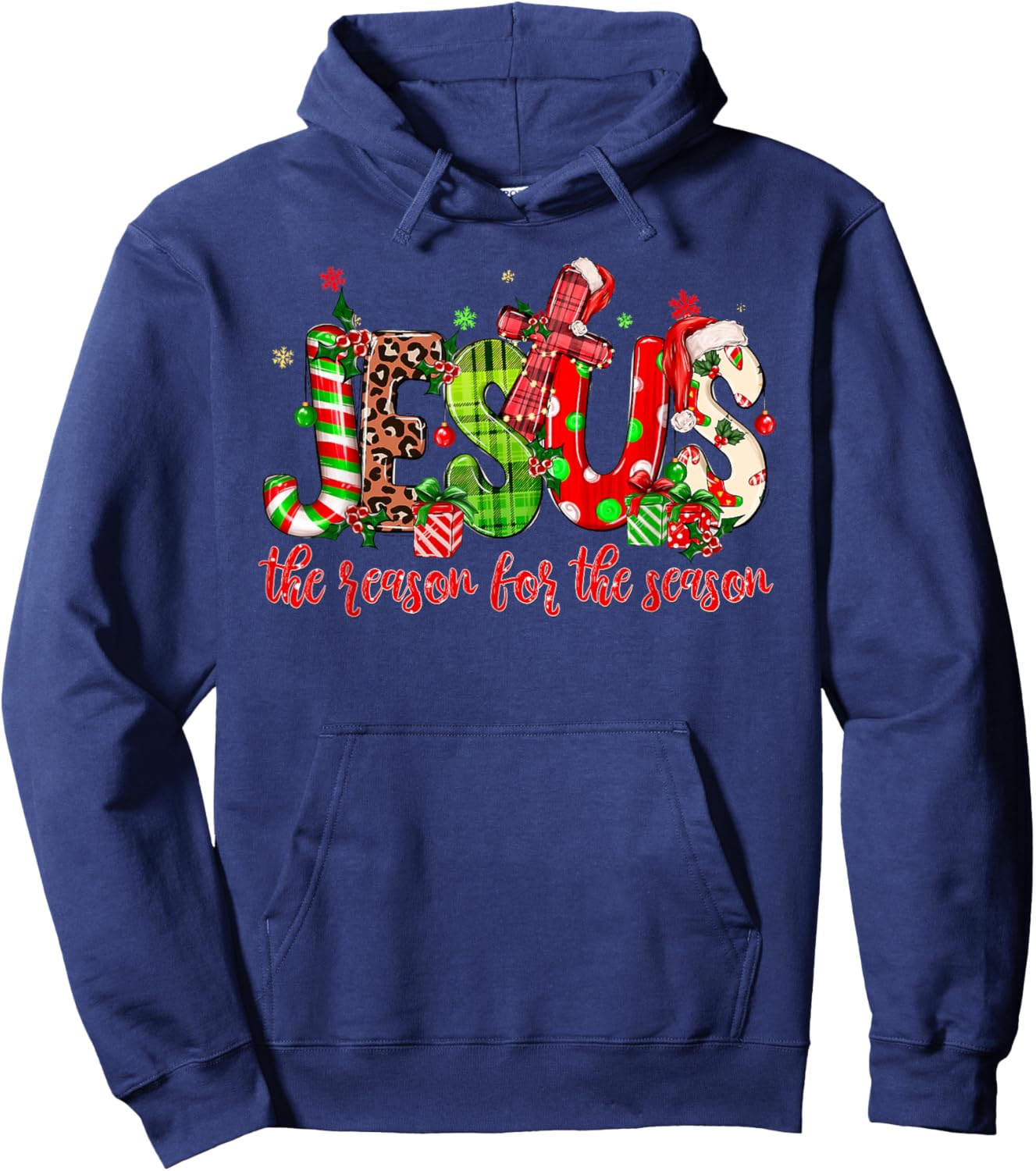 Jesus The Reason For The Season Christmas Christian Xmas Hoodie - Hoodie | Navy