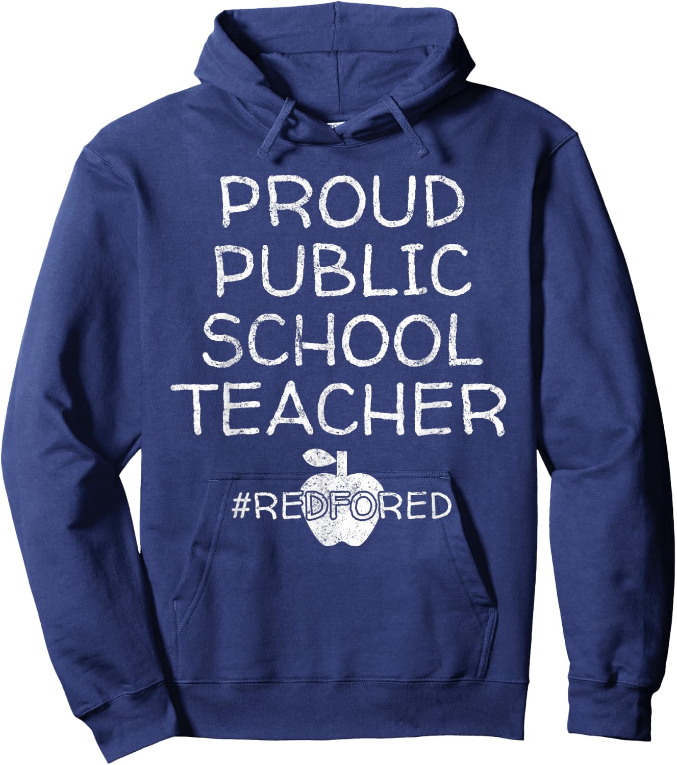 Vintage Proud Public School Teacher Red for Ed Hoodie - Hoodie | Navy