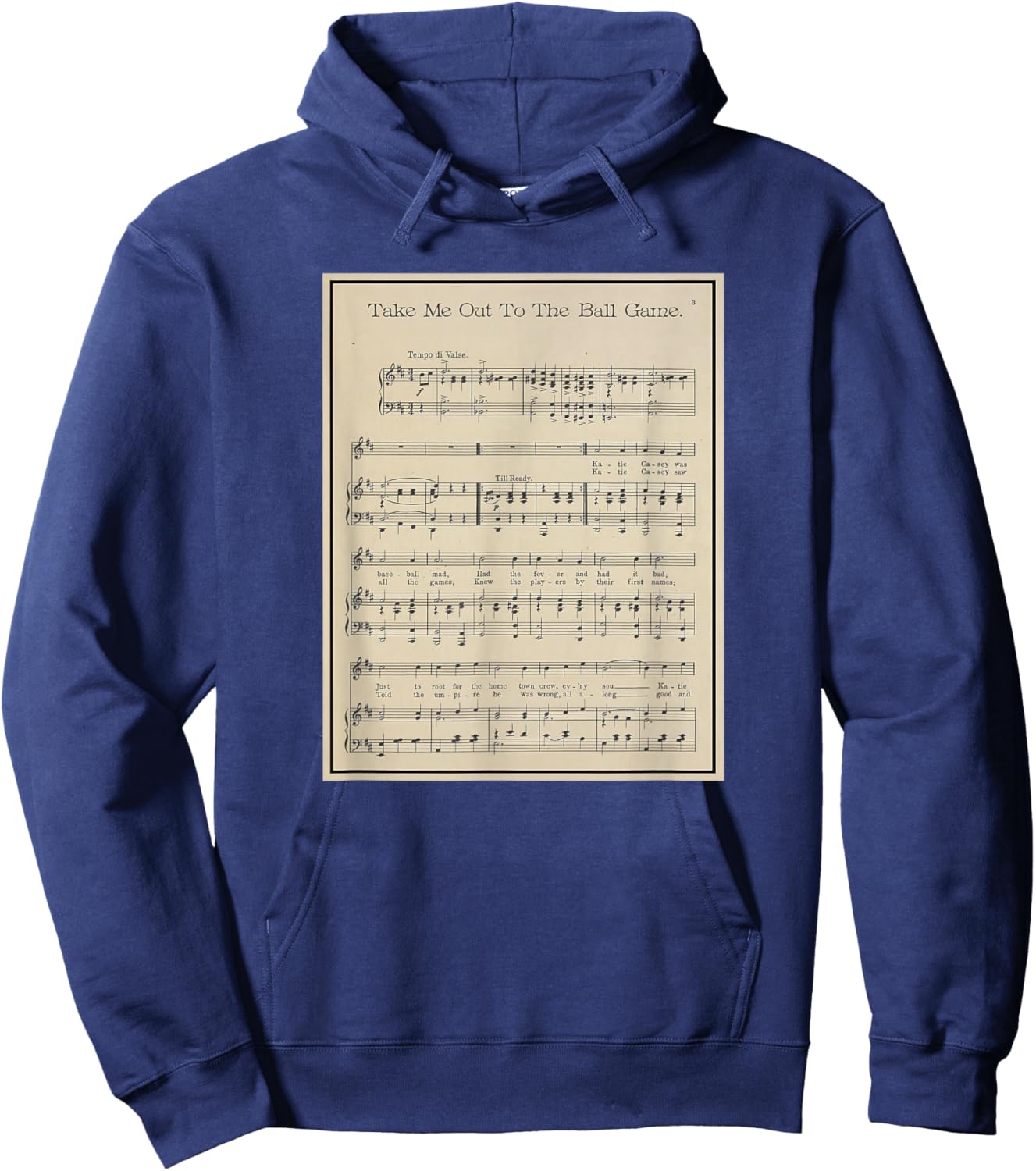 Take Me Out To The Ball Game Song Sheet Music Hoodie - Hoodie | Navy