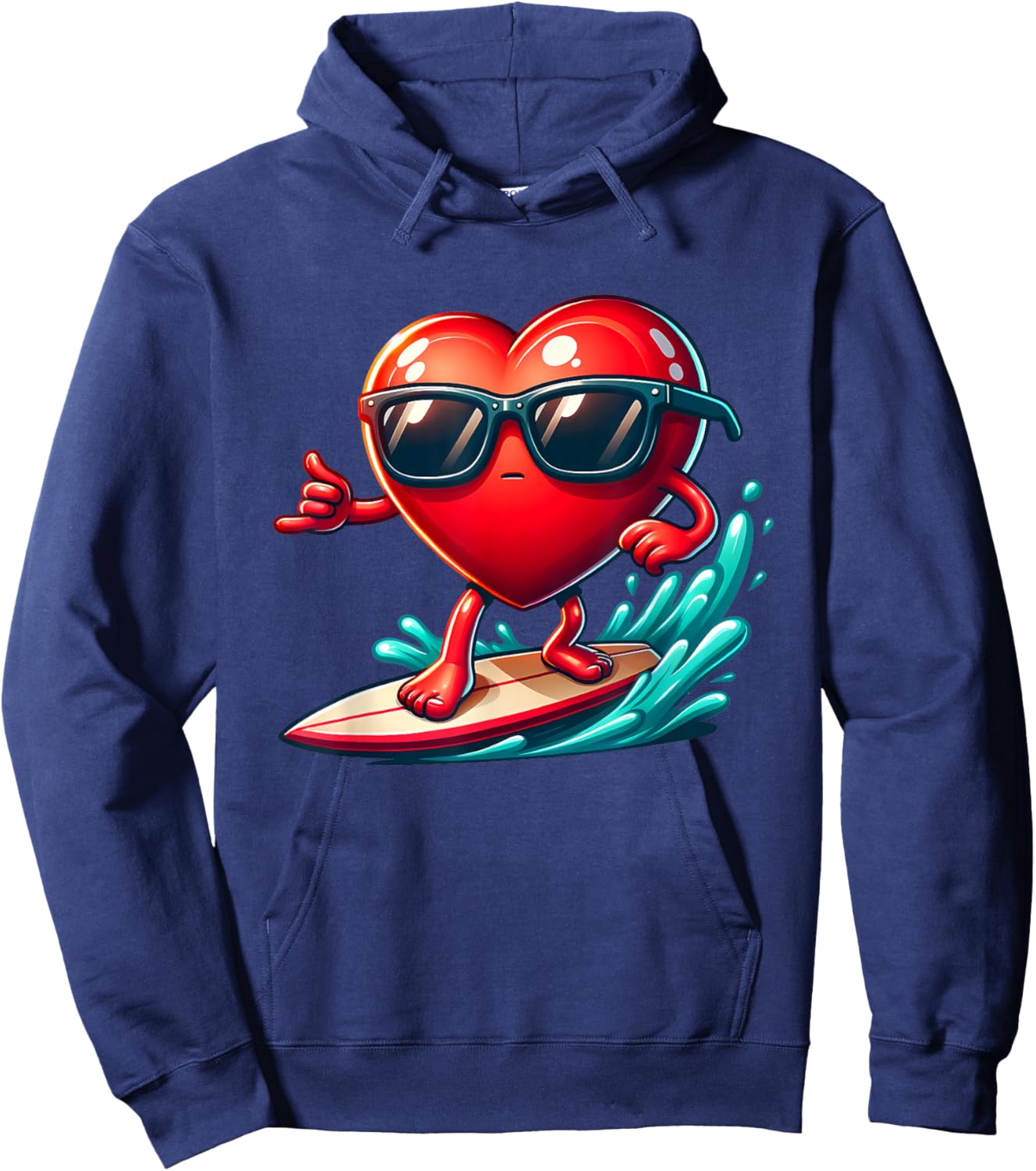 Funny Valentine Surfing Surfer Surf Water Sports Couples Hoodie - Hoodie | Navy