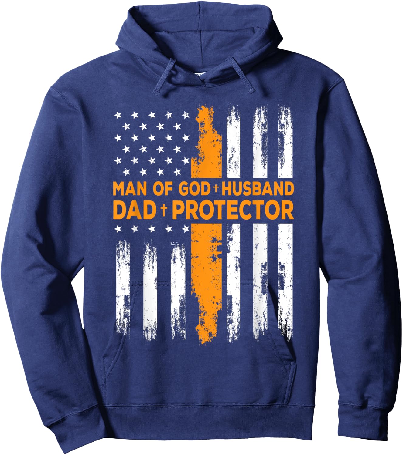 Jesus God Religious Man of God Husband Dad Protector Hoodie - Hoodie | Navy