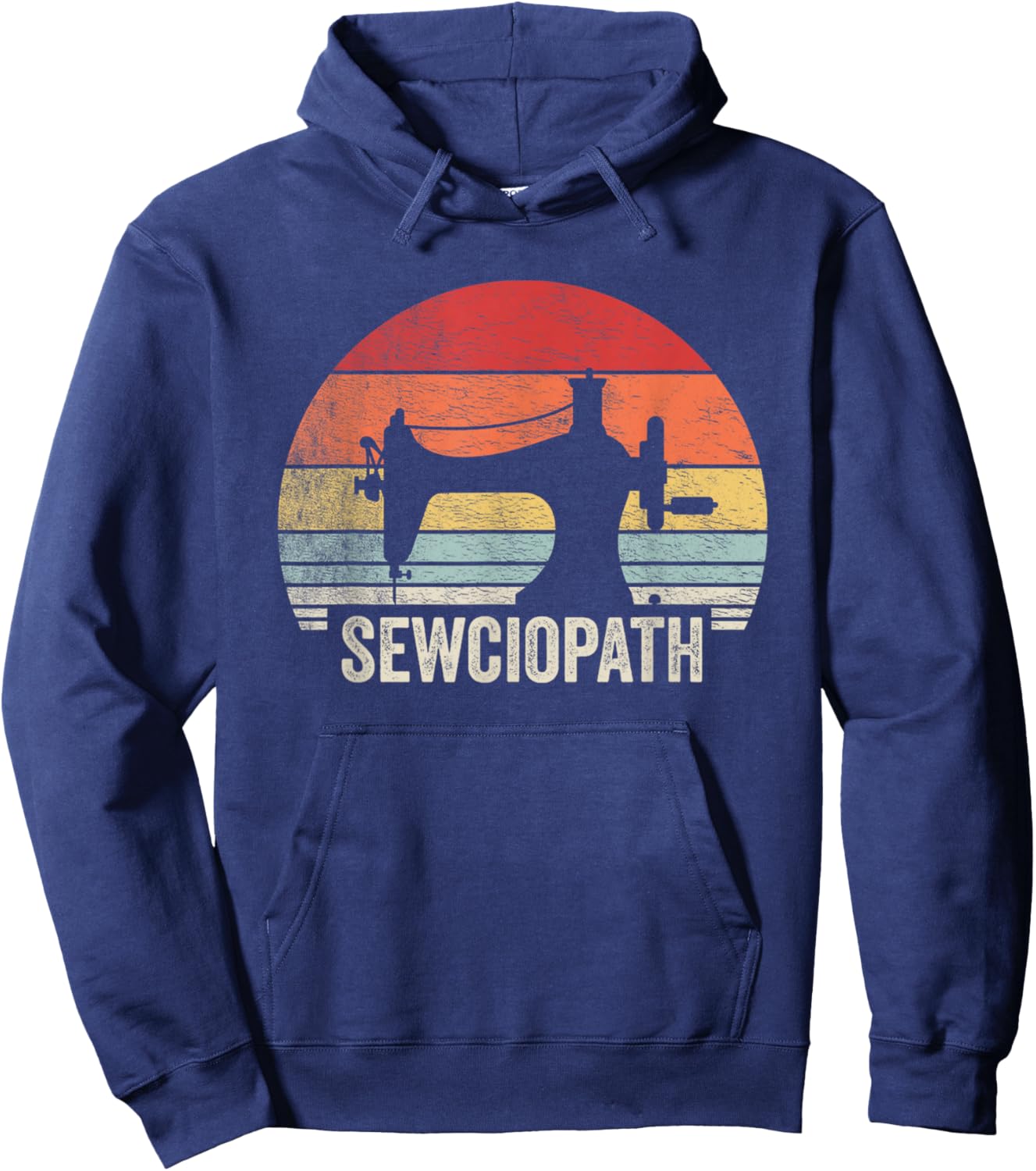 Vintage Sewciopath Funny Sewing Lover Quilter Sewing Machine Hoodie - Hoodie | Navy