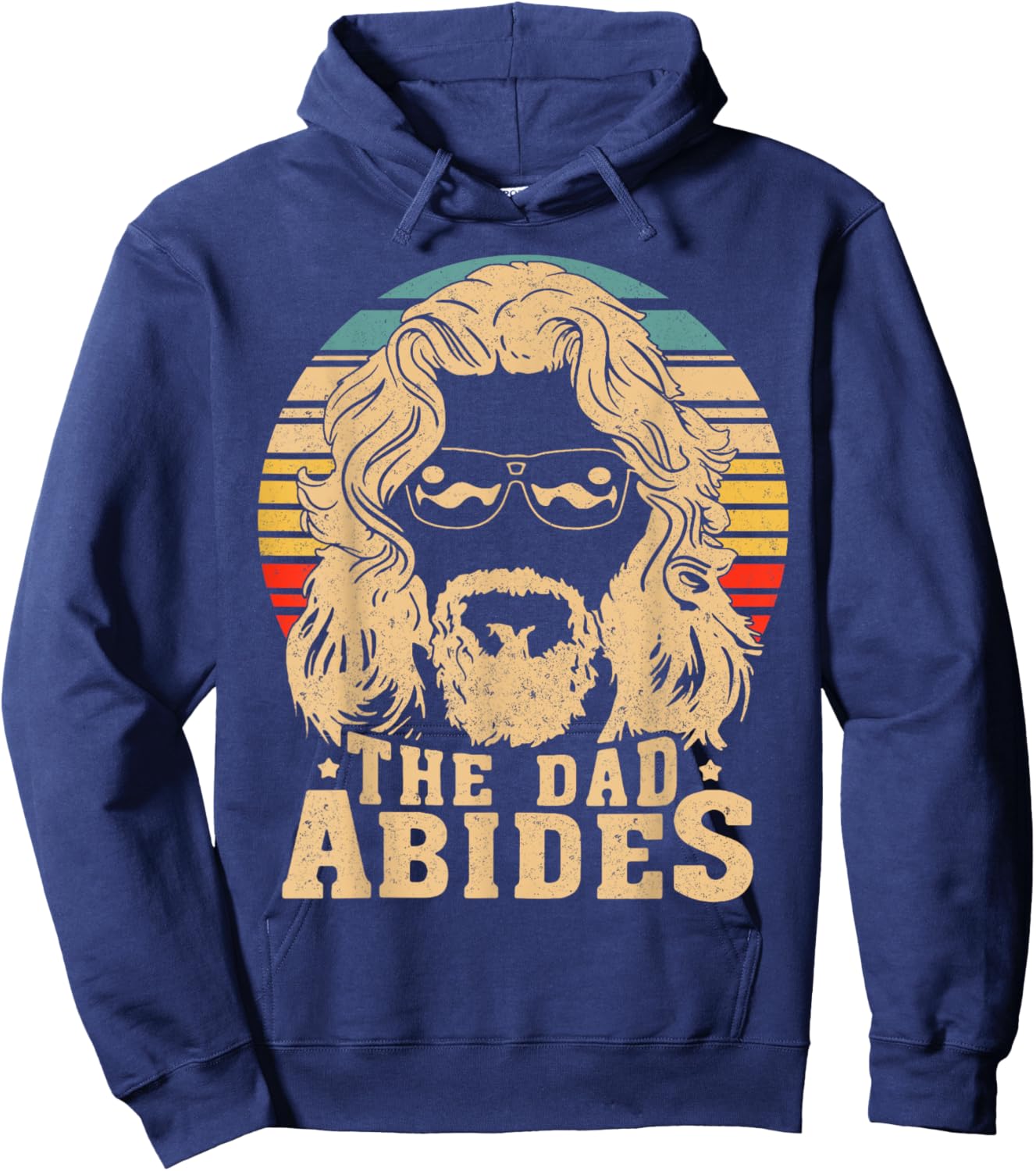 Vintage Retro The Dad Abides Funny Daddy Father's Day Hoodie - Hoodie | Navy