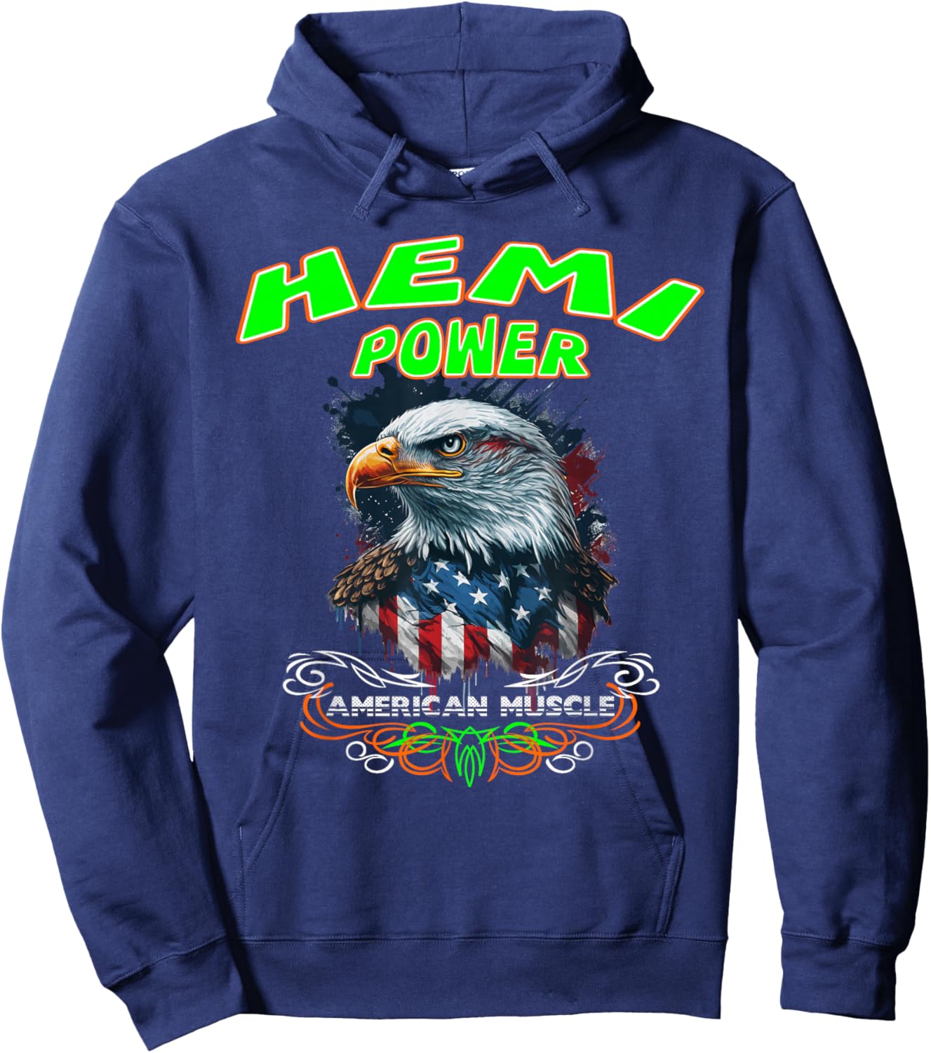 392 Hemi Power Patriotic Eagle Muscle Car Design Hoodie - Hoodie | Navy