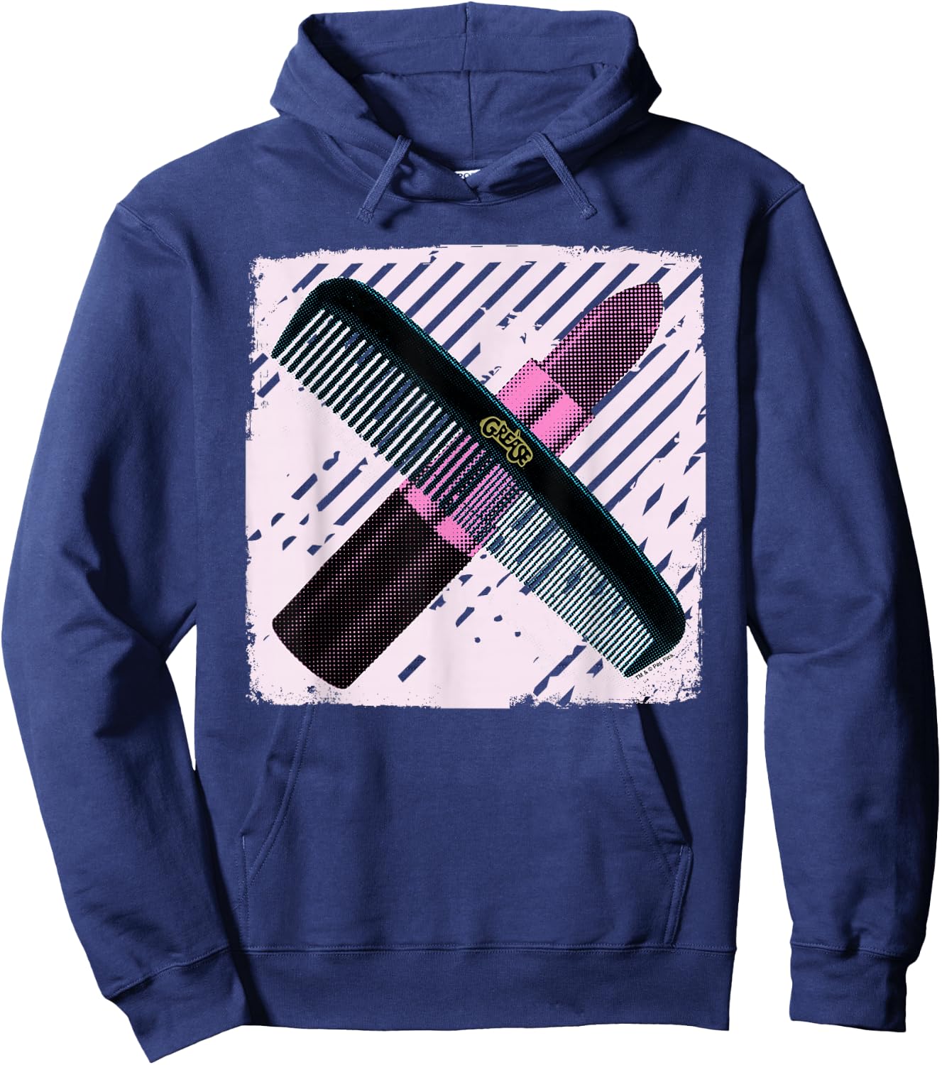 Grease T Birds & Pink Ladies Comb & Lipstick Hoodie - Hoodie | Navy