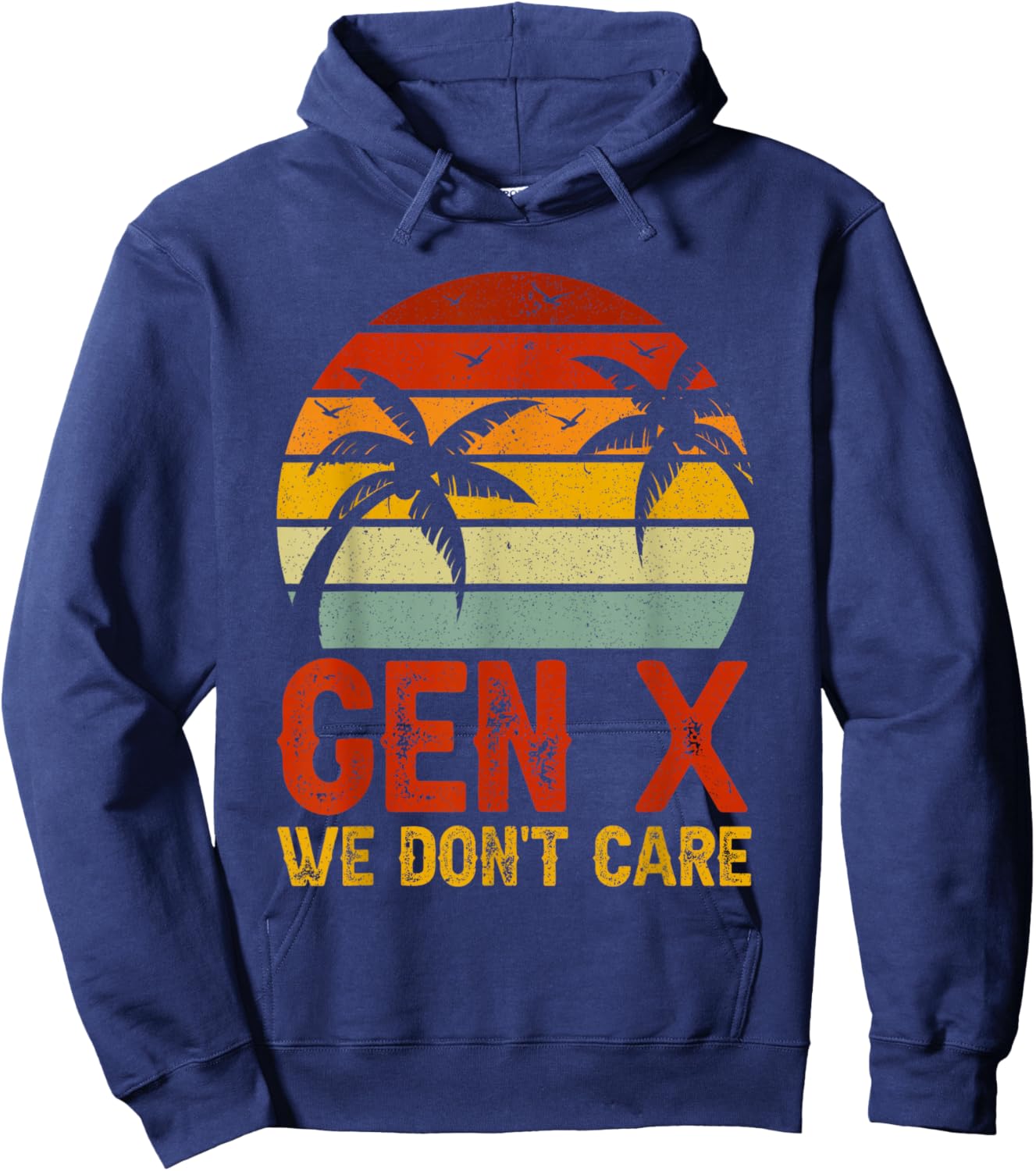 We Don't Care Retro GenX Hoodie - Hoodie | Navy