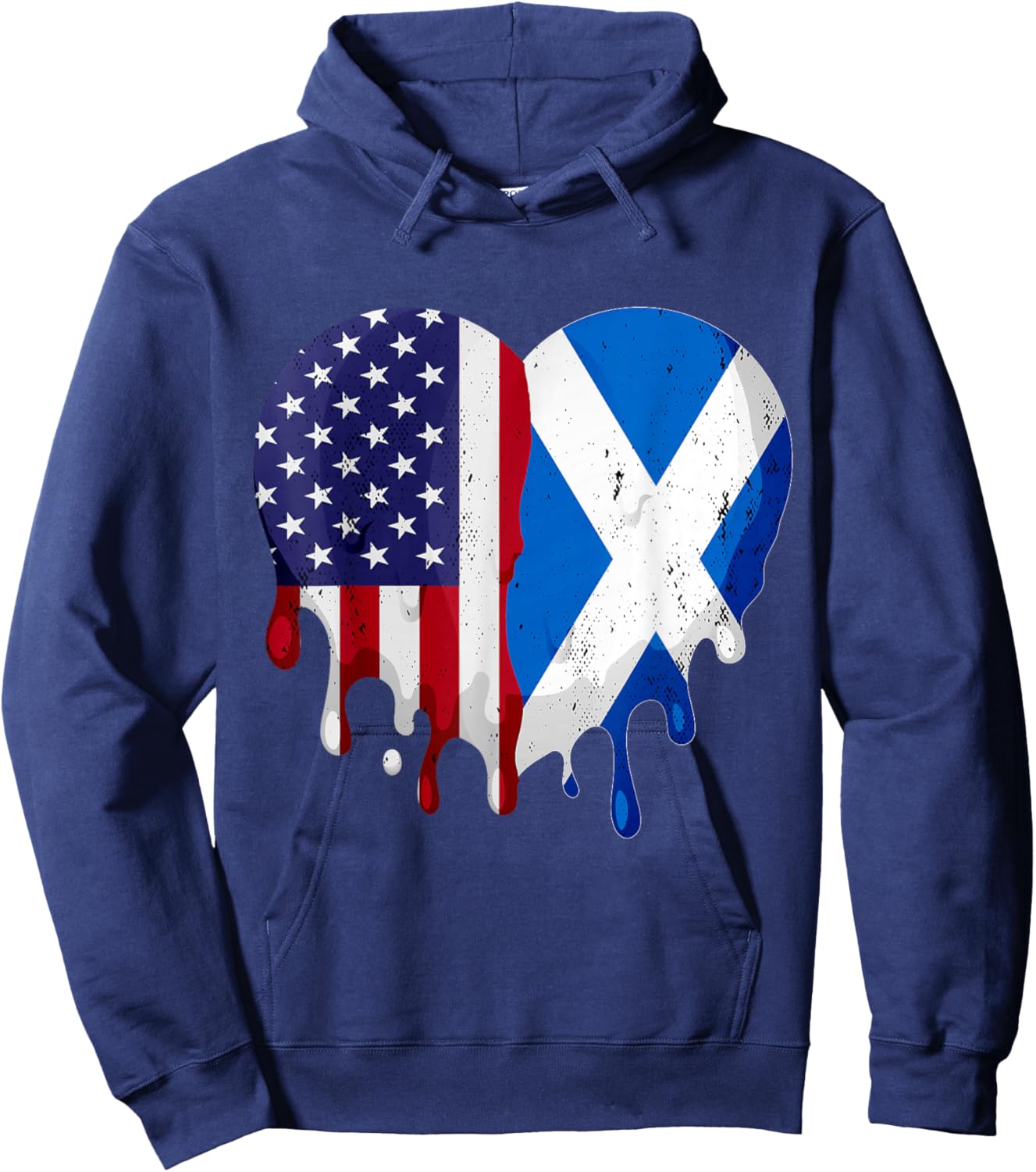 American Scottish Heritage Month Scotland Flag Heart Hoodie - Hoodie | Navy