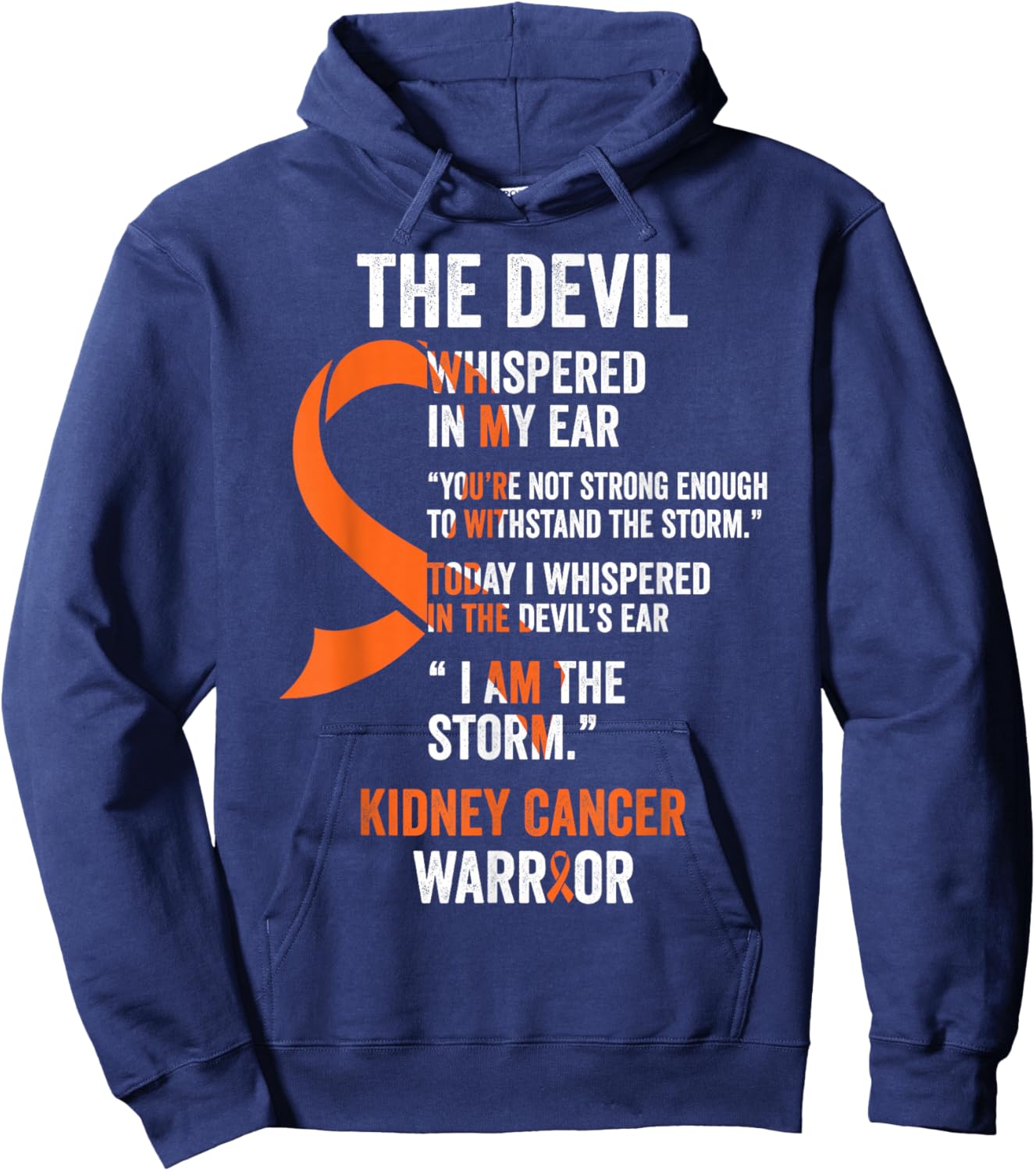 The Devil- Kidney Cancer Awareness Supporter Ribbon Hoodie - Hoodie | Navy