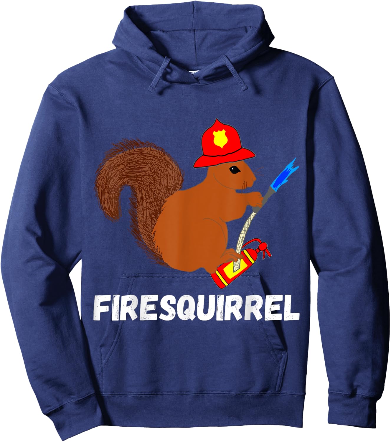 Firefighter Squirrel Funny Fire Fighter Rodent Fireman Hoodie - Hoodie | Navy