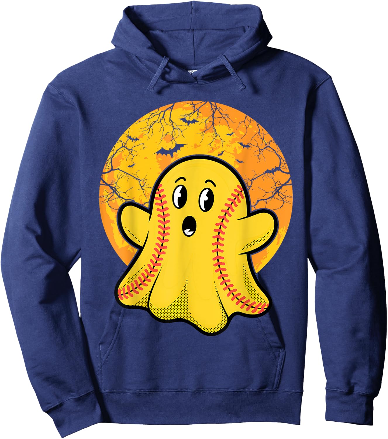 Softball Ghost Softball Lover Halloween Costume Hoodie - Hoodie | Navy