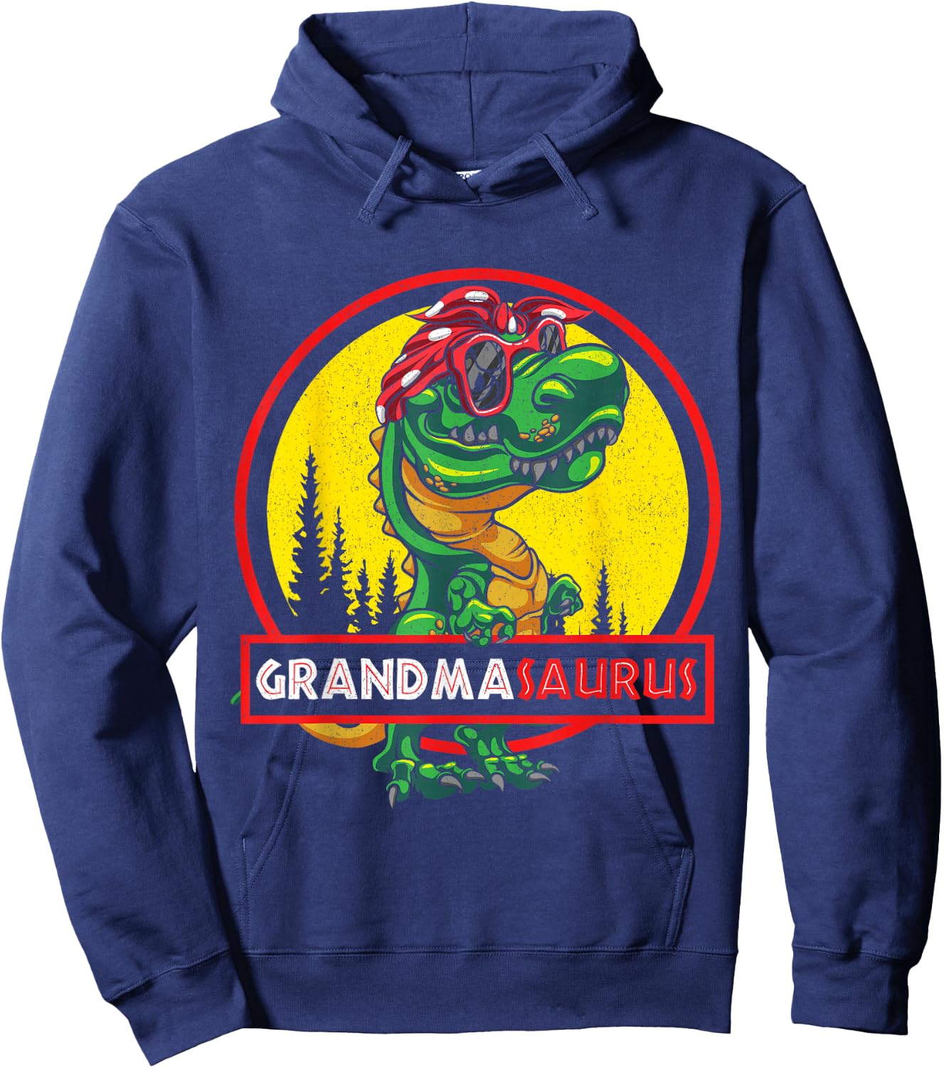 Grandmasaurus T rex Grandma Saurus Dinosaur Family Matching Hoodie - Hoodie | Navy