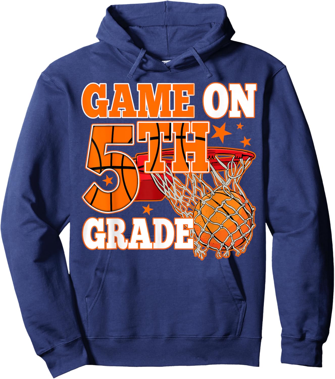 Boys Game On 5th Grade Basketball Back To School Teacher Kid Hoodie - Hoodie | Navy