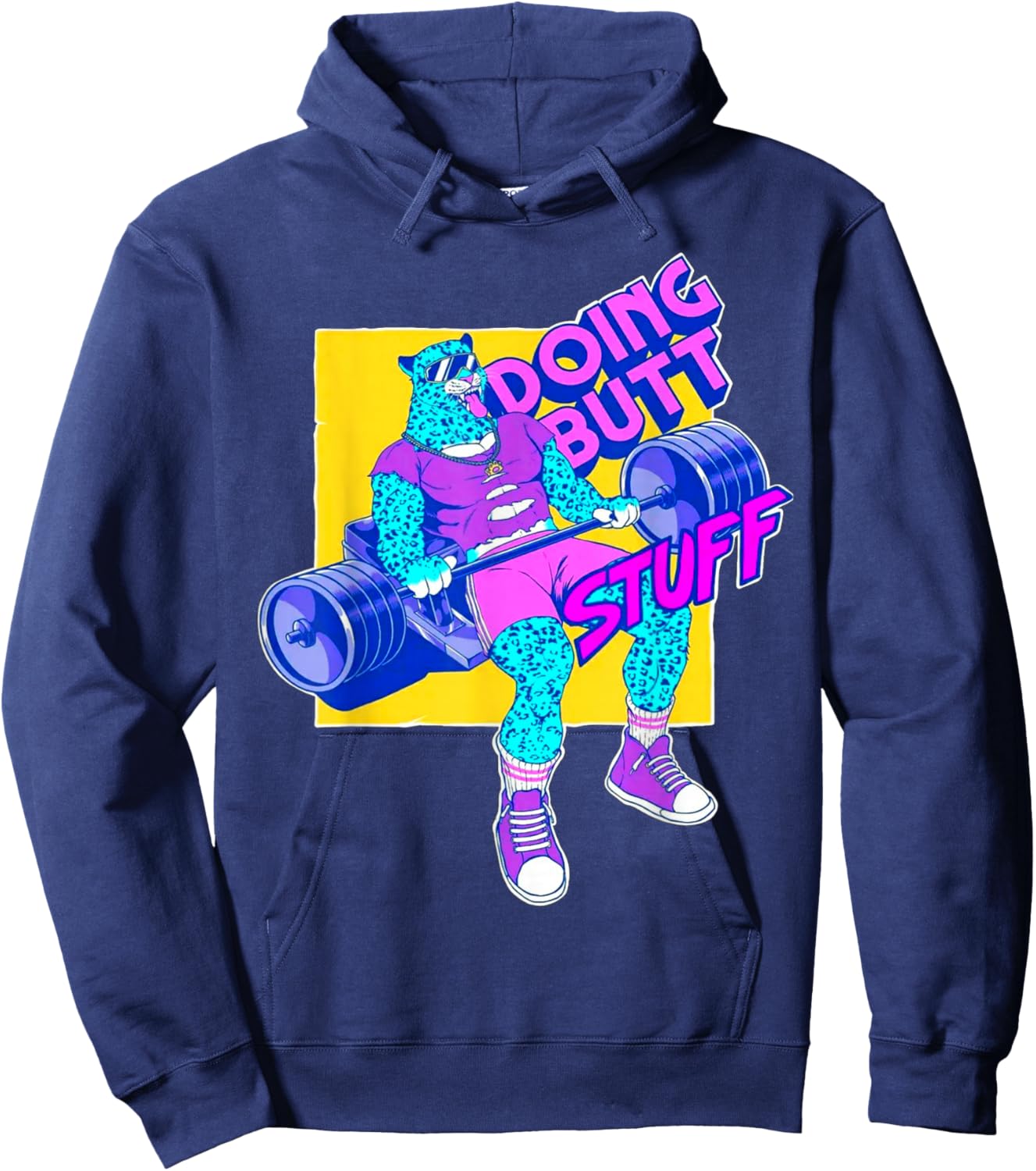 Funny Doing Stuff Workout Bodybuilding Fitness Gym Muscle Hoodie - Hoodie | Navy