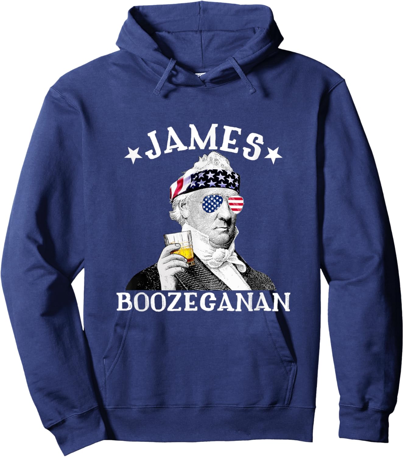 James Boozecanan Patriotic Drinking President James Buchanan Hoodie - Hoodie | Navy
