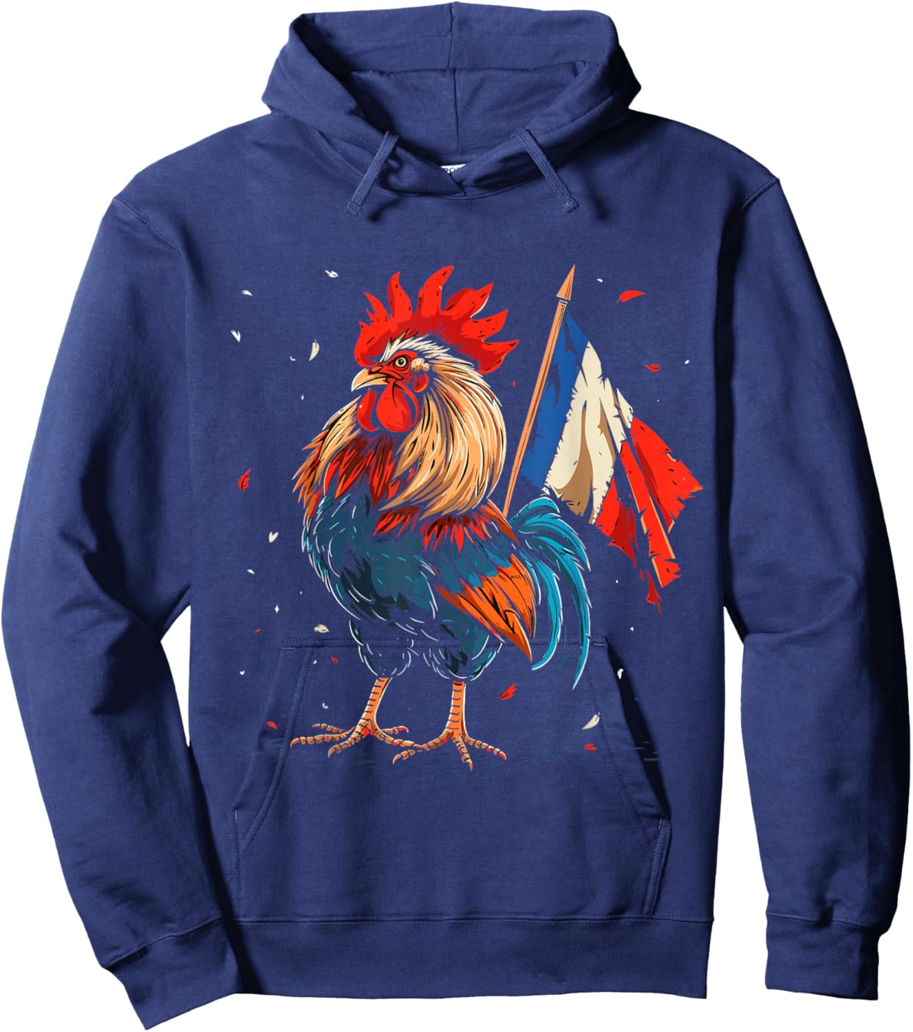 Proud Patriotic French Rooster France Flag Pride Hoodie - Hoodie | Navy