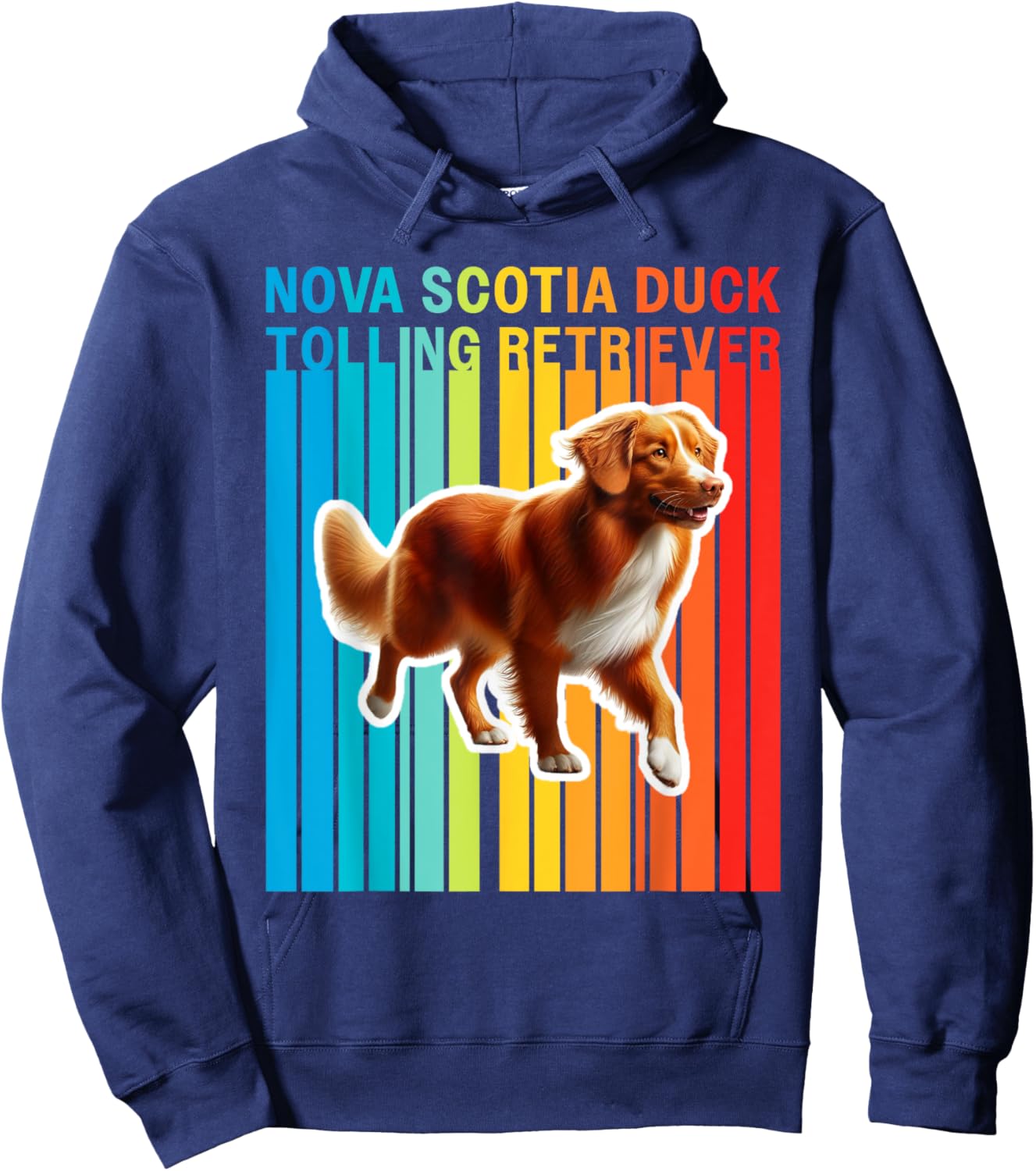Colorful Nova Scotia Duck Tolling Retriever Hoodie - Hoodie | Navy
