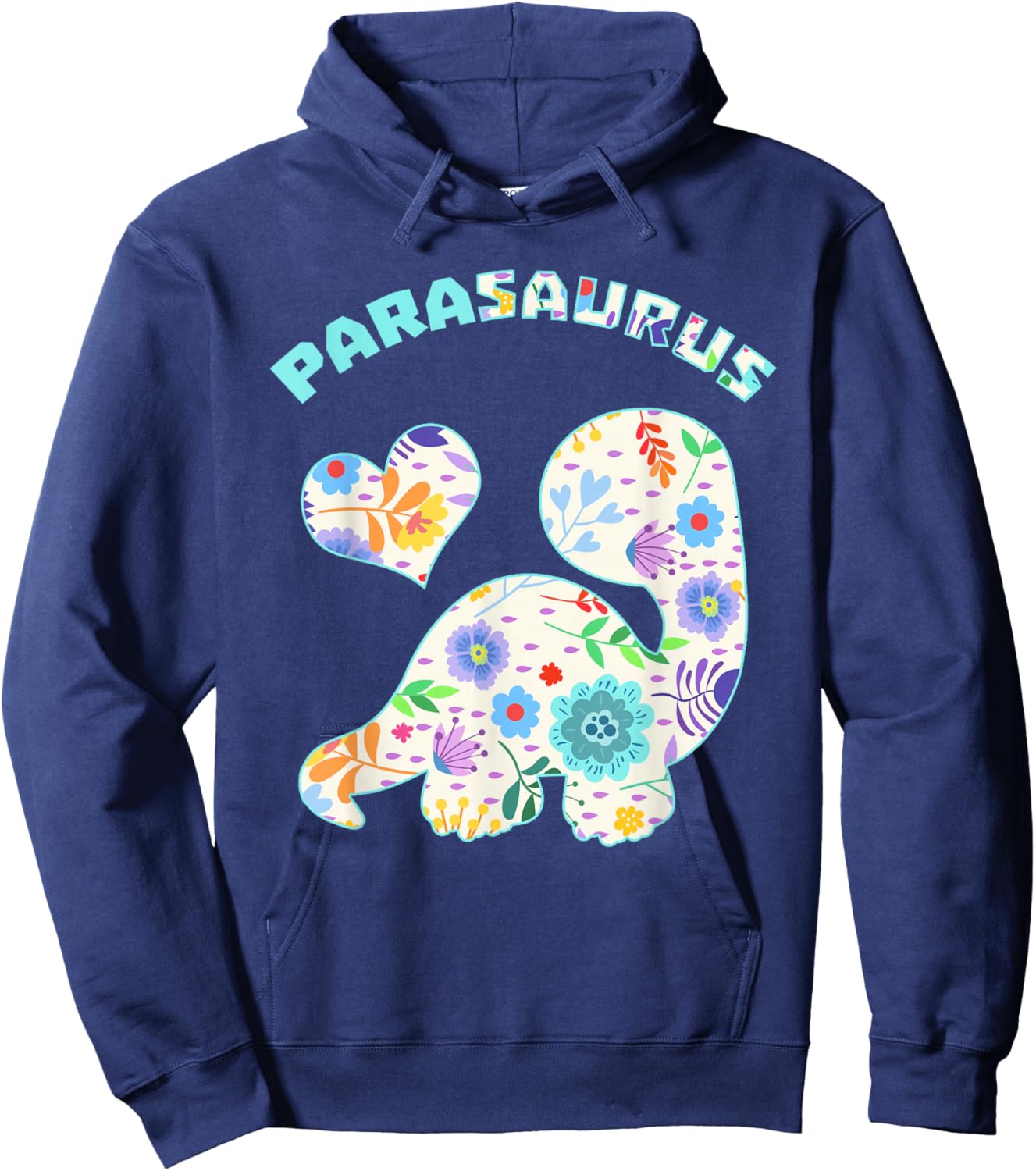 Parasaurus Paraprofessional Paraeducator Dinosaur Lover Small Hoodie - Hoodie | Navy