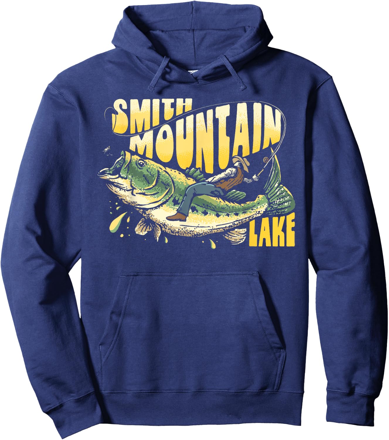 Smith Mountain Lake Virginia Striped Bass Fishing Rodeo Hoodie - Hoodie | Navy