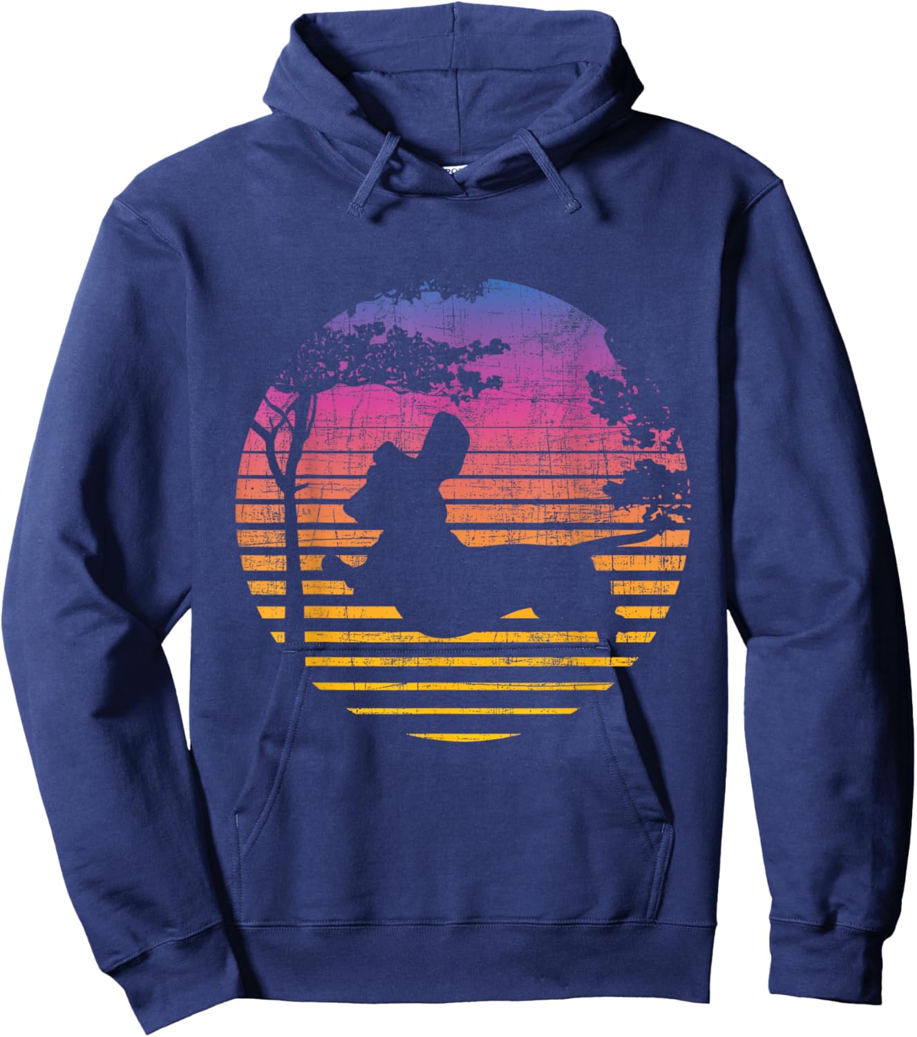 Retro Sunset Dachshund Wiener - Dog Lover Animal Pet Lover Men Women Girls Kids Hoodie - Hoodie | Navy