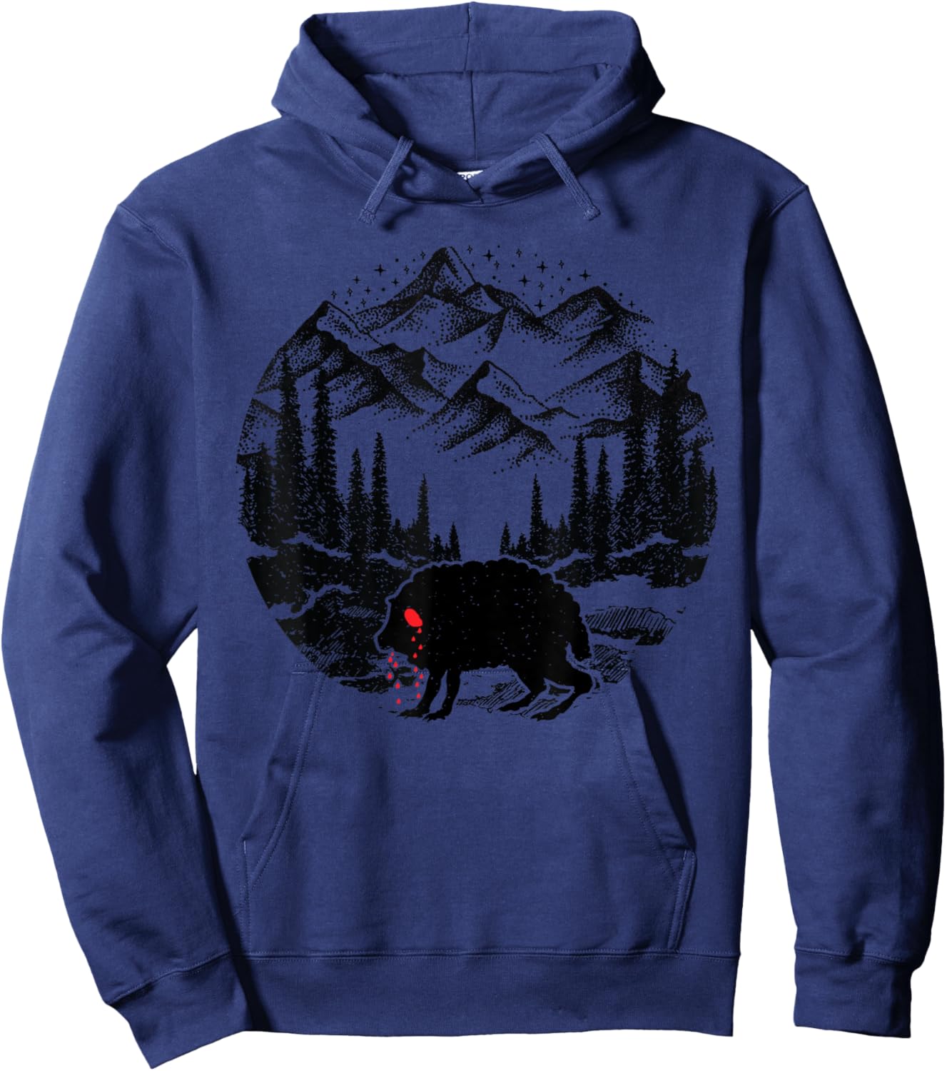 Funny Monster Squonk in Forest Folklore Cryptid Introvert Hoodie - Hoodie | Navy