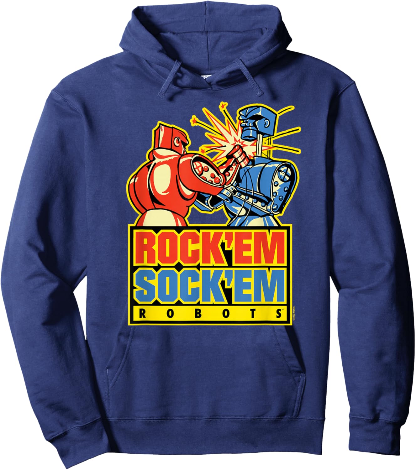 Rock'Em Sock'Em - Logo With Robots Hoodie - Hoodie | Navy
