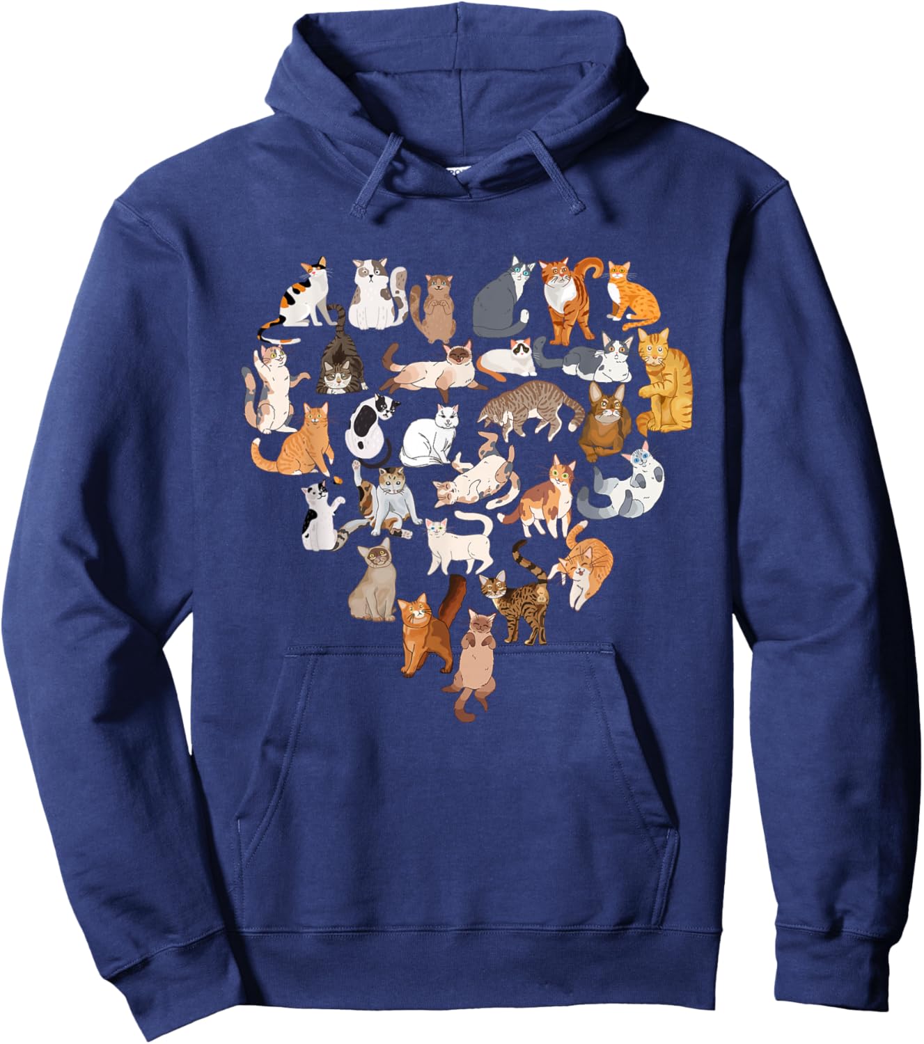 Cats Love Kitty Nerd Cat Lovely Kitten Lovers Hoodie - Hoodie | Navy