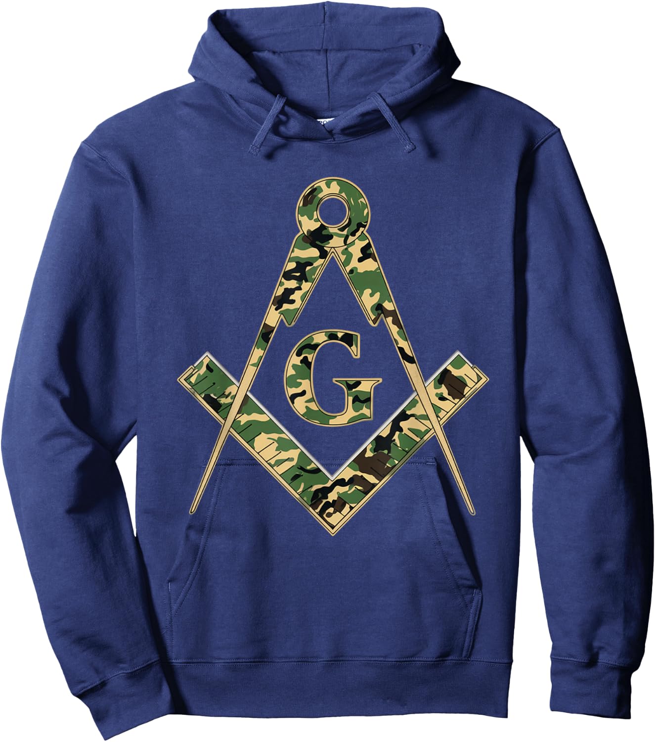 Mason Square Compass Camouflage Masonic Hoodie - Hoodie | Navy