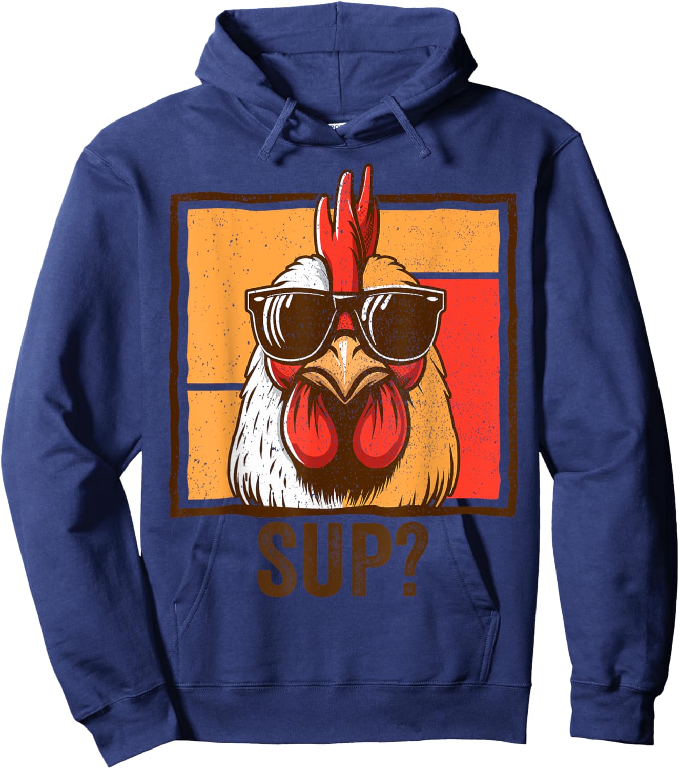 Cool Chicken Wearing Sunglasses Funny Farmer Men Women Hoodie - Hoodie | Navy