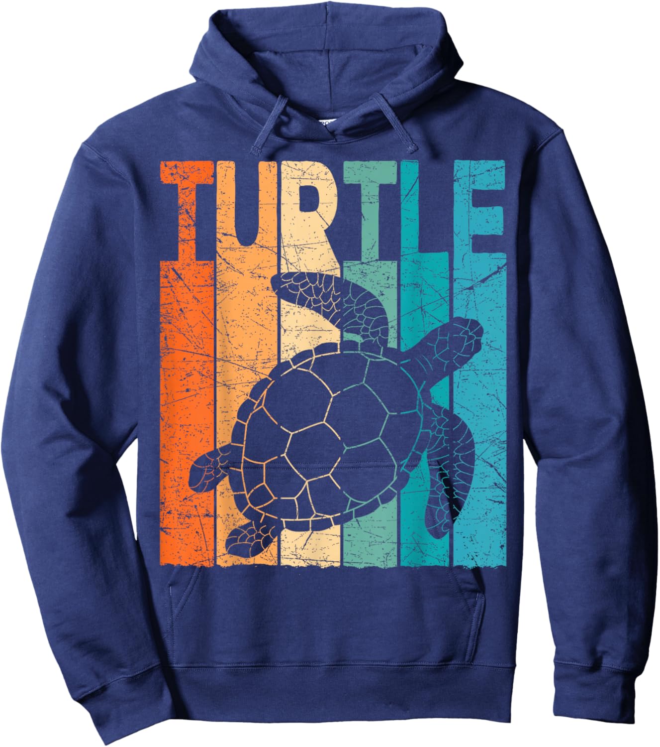 Turtle Vintage Sea Turtle Retro Herpetology Tortoise Hoodie - Hoodie | Navy