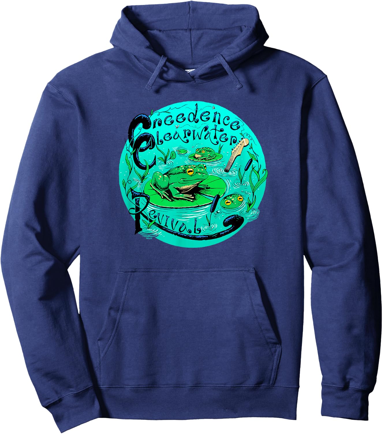 Creedence Clearwater Revival Frog & Lilypad Hoodie - Hoodie | Navy