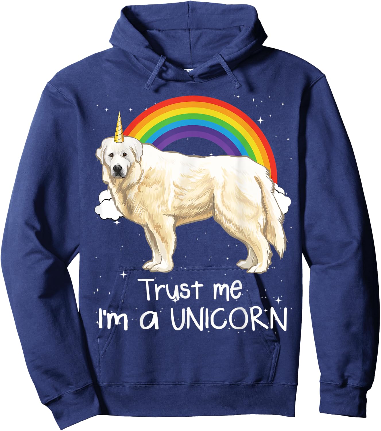 Rainbow Great Pyrenee Trust Me I'm A Unicorn Dog Men Women Kids Hoodie - Hoodie | Navy
