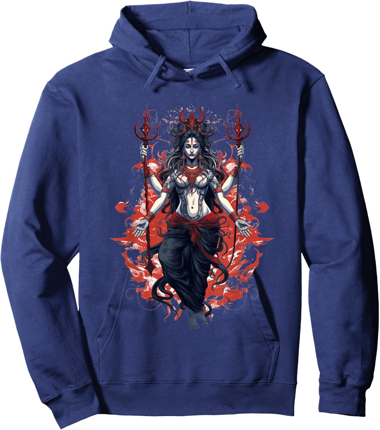 Kali Goddess of Death, Time and Doomsday Hindu Yoga Women Hoodie - Hoodie | Navy