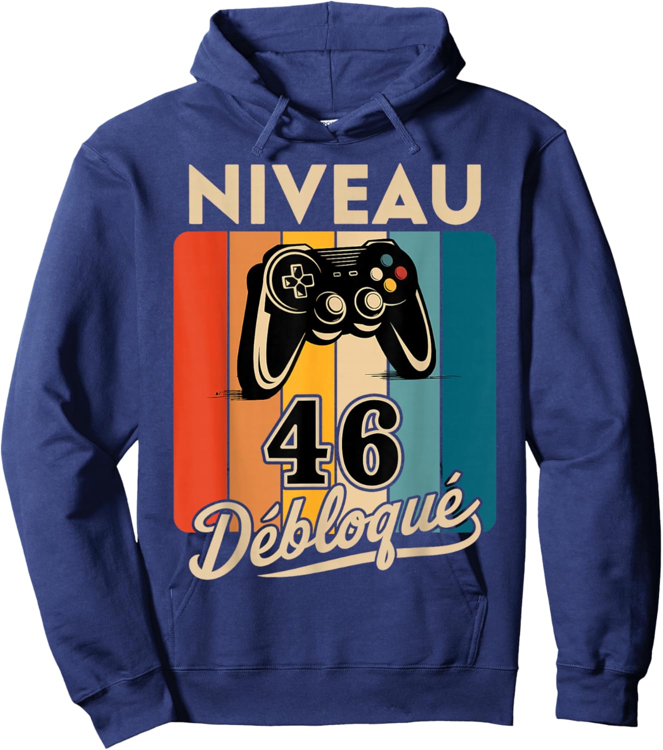 Level 46 years Man 1979 Birthday Gamer Level 46 Man , Black, S Hoodie - Hoodie | Navy
