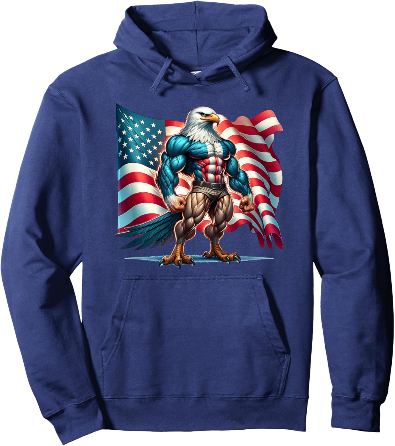 USA American Flag Bald Eagle Freedom Patriotic 4th of July Hoodie - Hoodie | Navy
