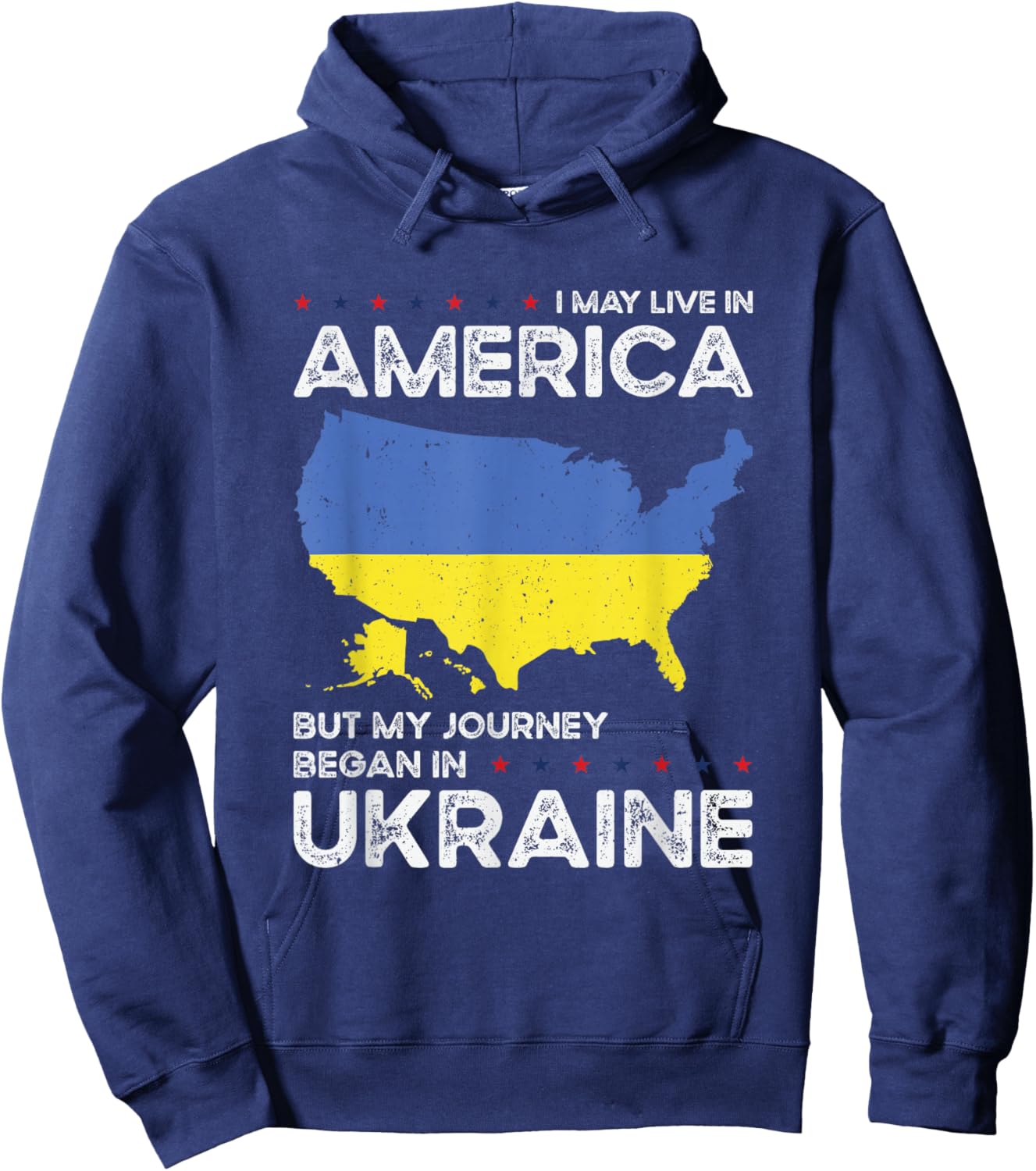 Ukrainian American Patriot USA Grown Ukraine US Flag Hoodie - Hoodie | Navy