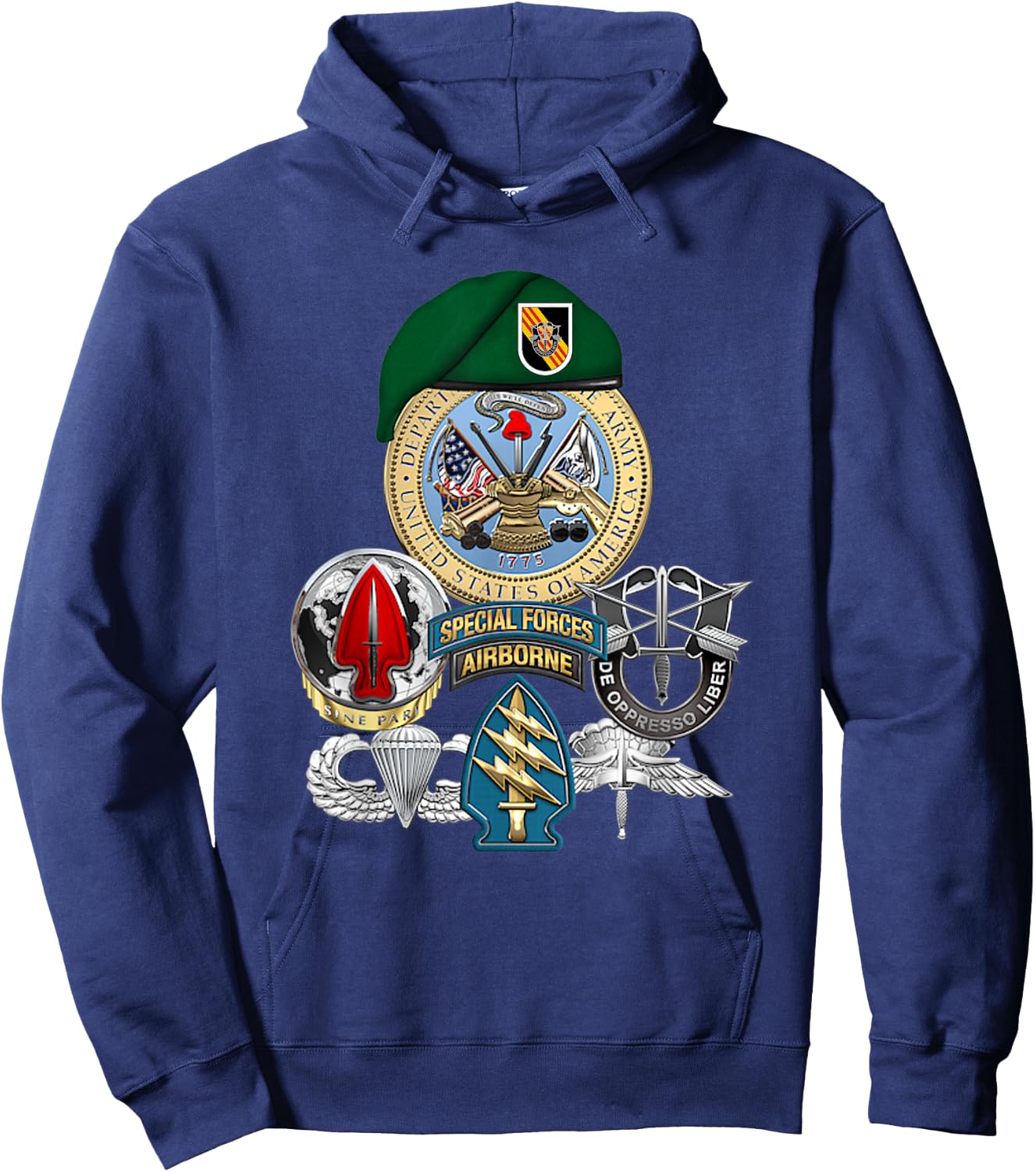 US Army 5th Special Forces Group Vietnam Veteran Hoodie - Hoodie | Navy