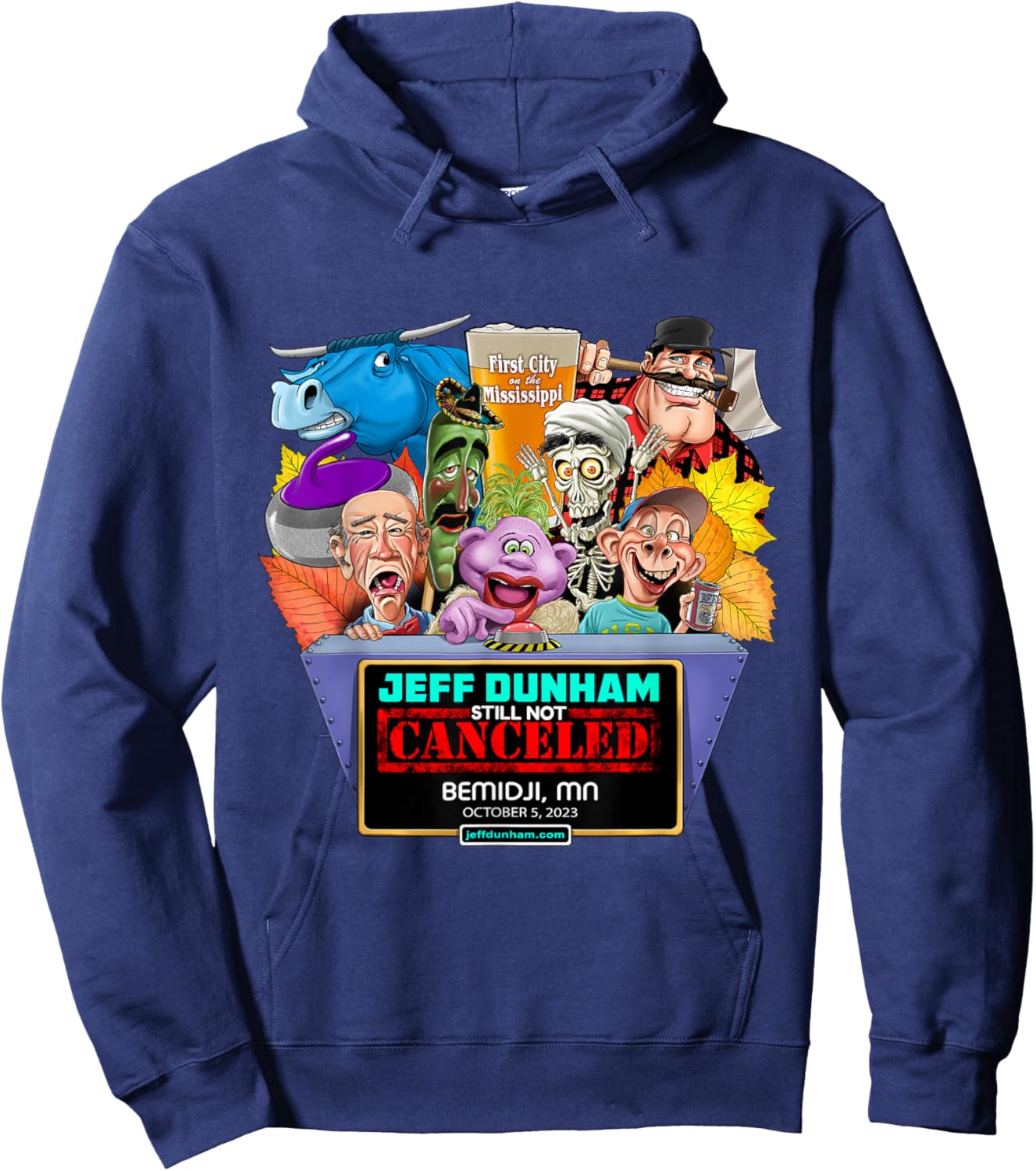 Jeff Dunham Bemidji, MN (2023) Hoodie - Hoodie | Navy