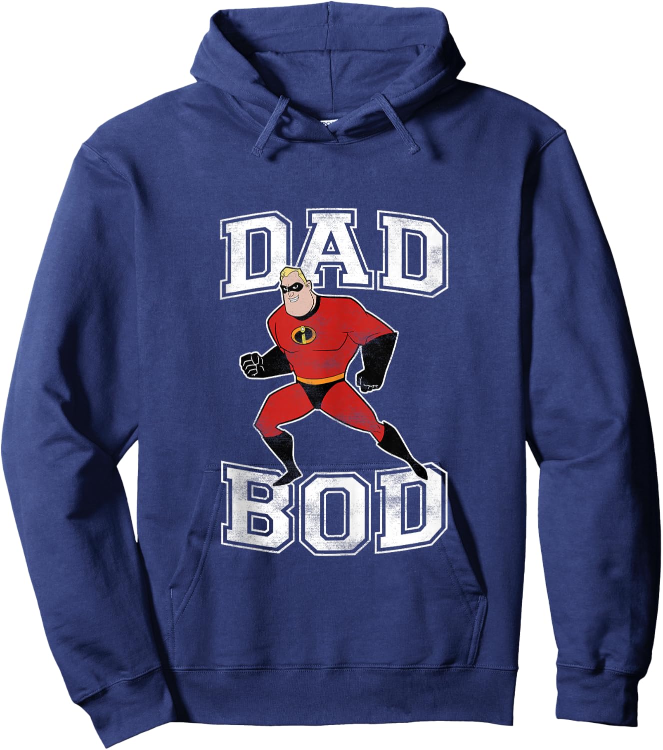Disney Pixar Incredibles Mr. Incredible Dad Bod Portrait Hoodie - Hoodie | Navy