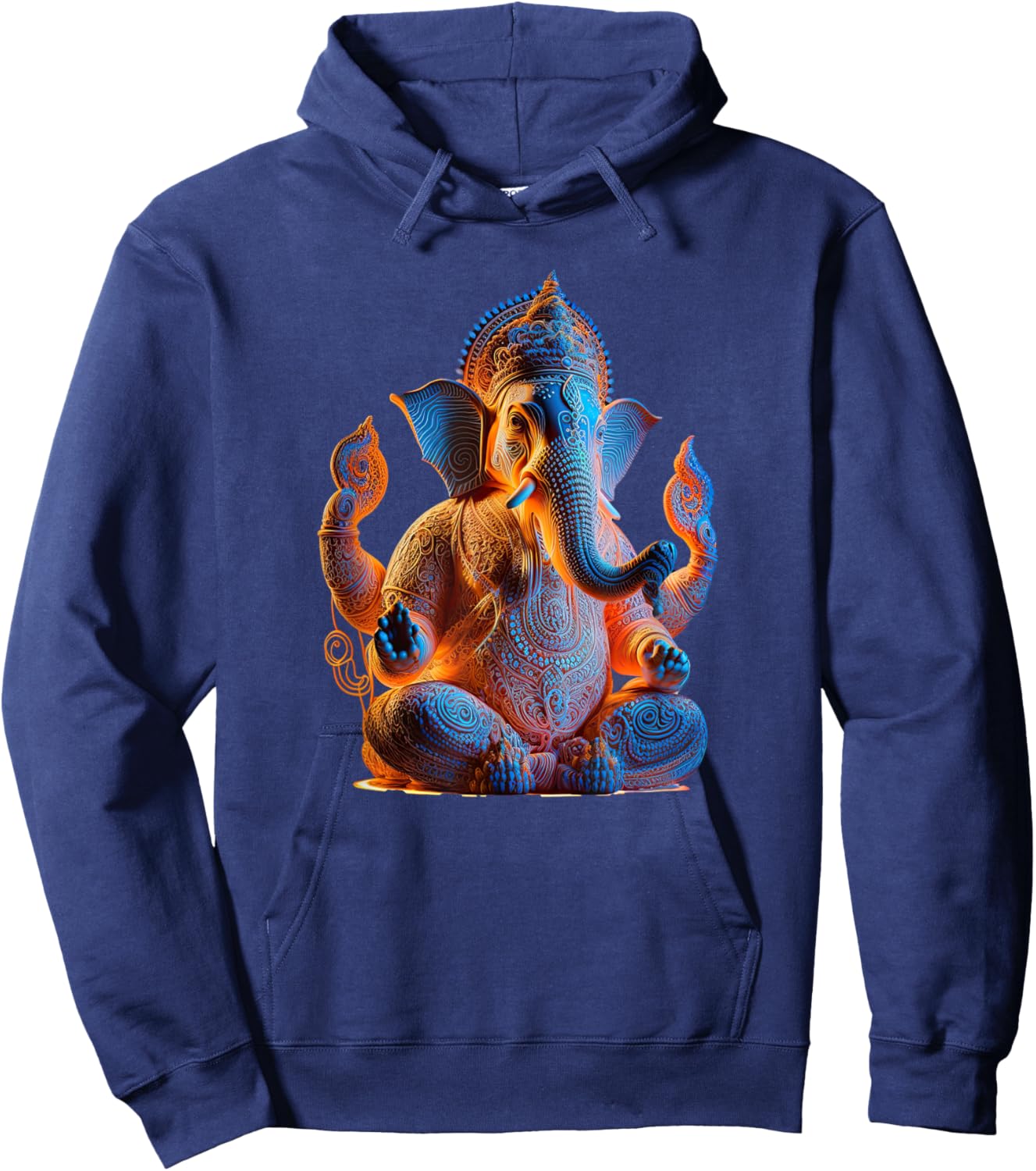 Ganesh Elephant Hindu God Yoga Spiritual Ganesha Meditation Hoodie - Hoodie | Navy