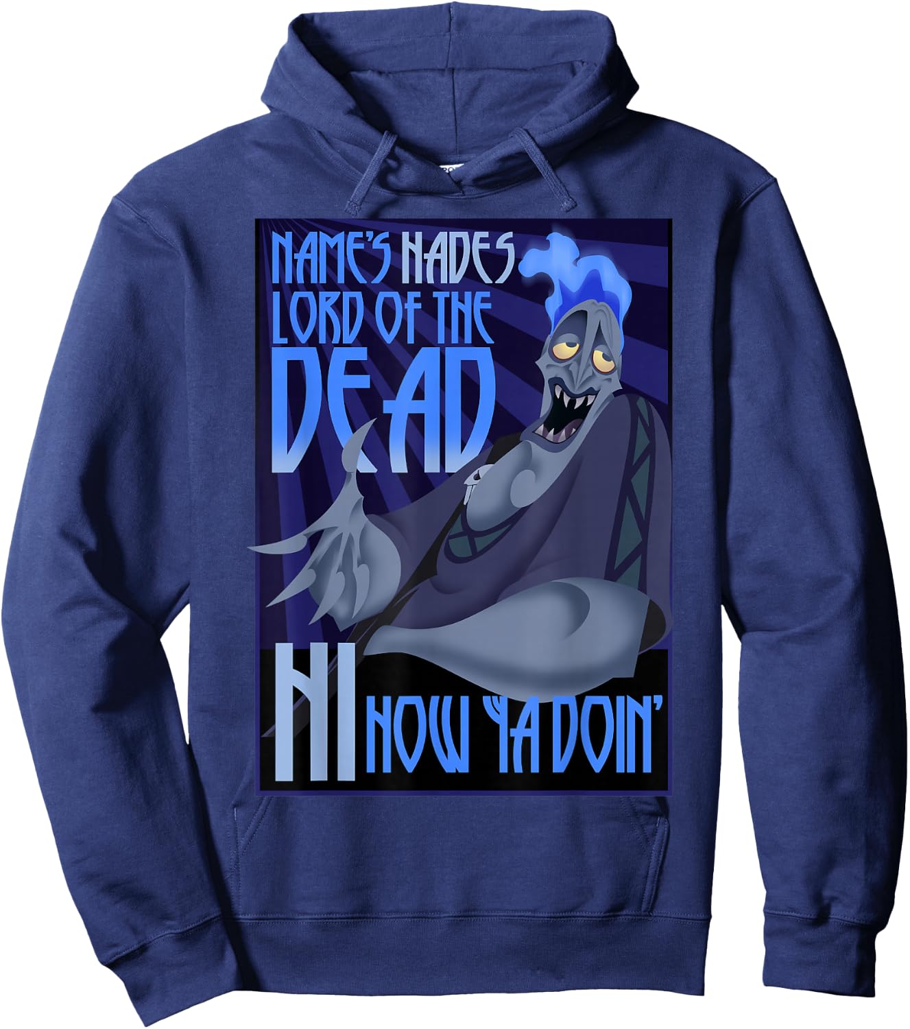 Disney Hercules The Name's Hades Quote Graphic Small Hoodie - Hoodie | Navy