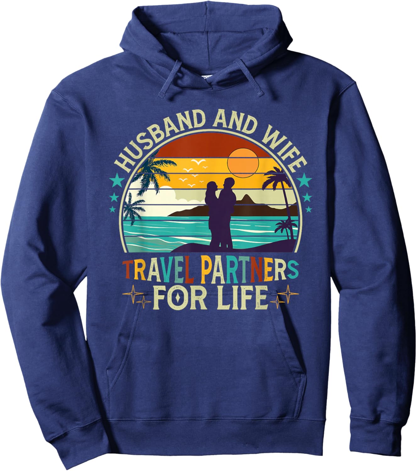 Husband And Wife Travel Partners For Life Beach Vacation Men Women Hoodie - Hoodie | Navy