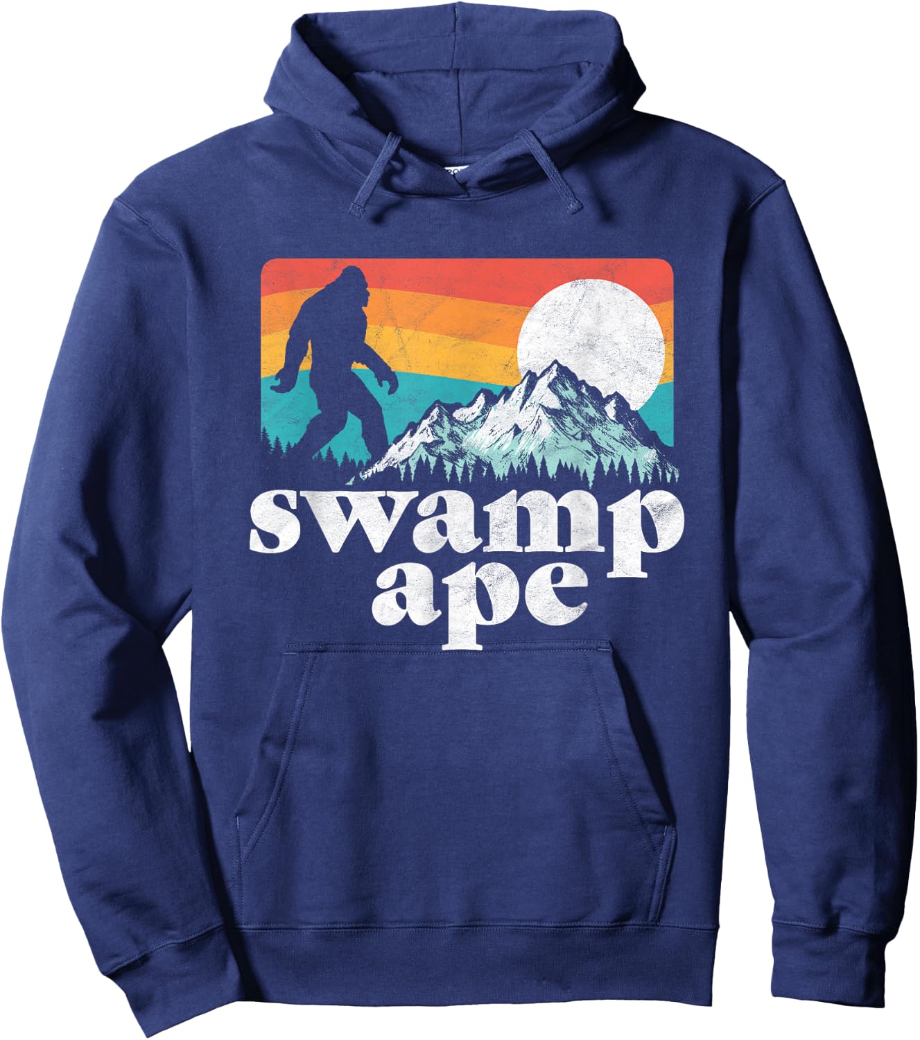 Swamp Ape! Florida Bigfoot Mountains Retro Hoodie - Hoodie | Navy