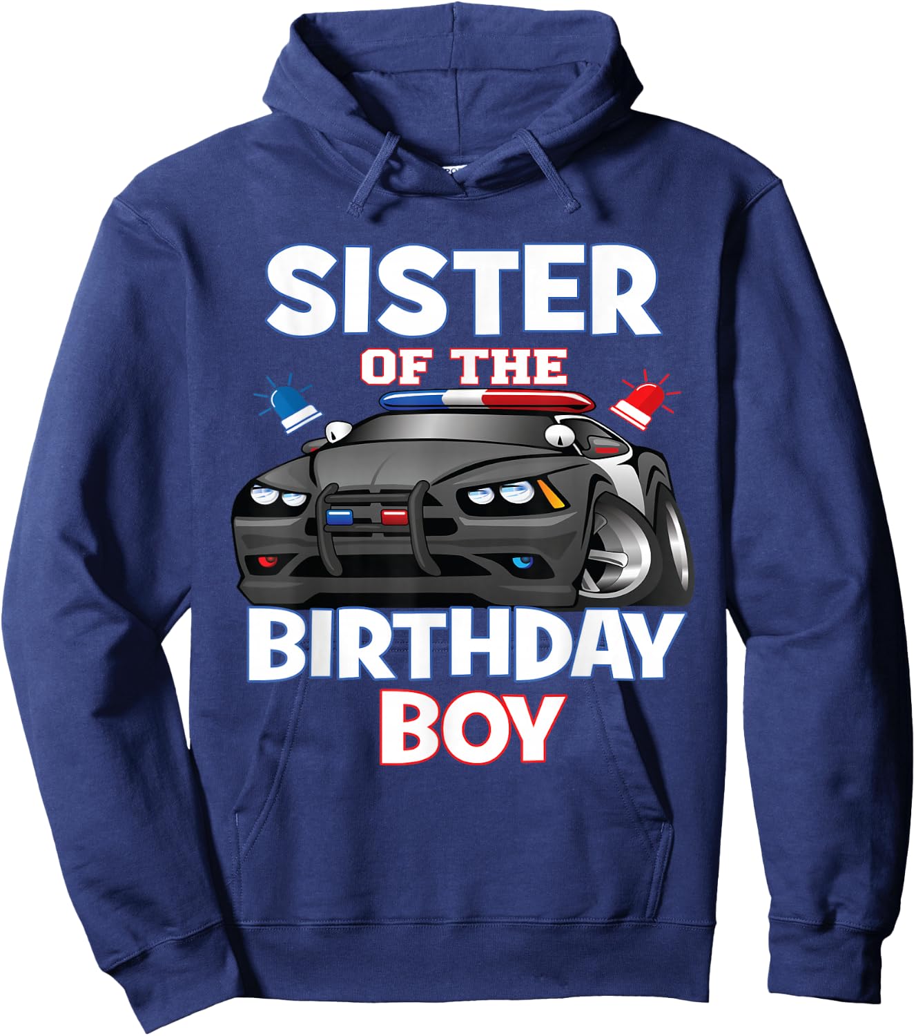 Sister Of The Birthday Boy Policeman Officer Party Hoodie - Hoodie | Navy
