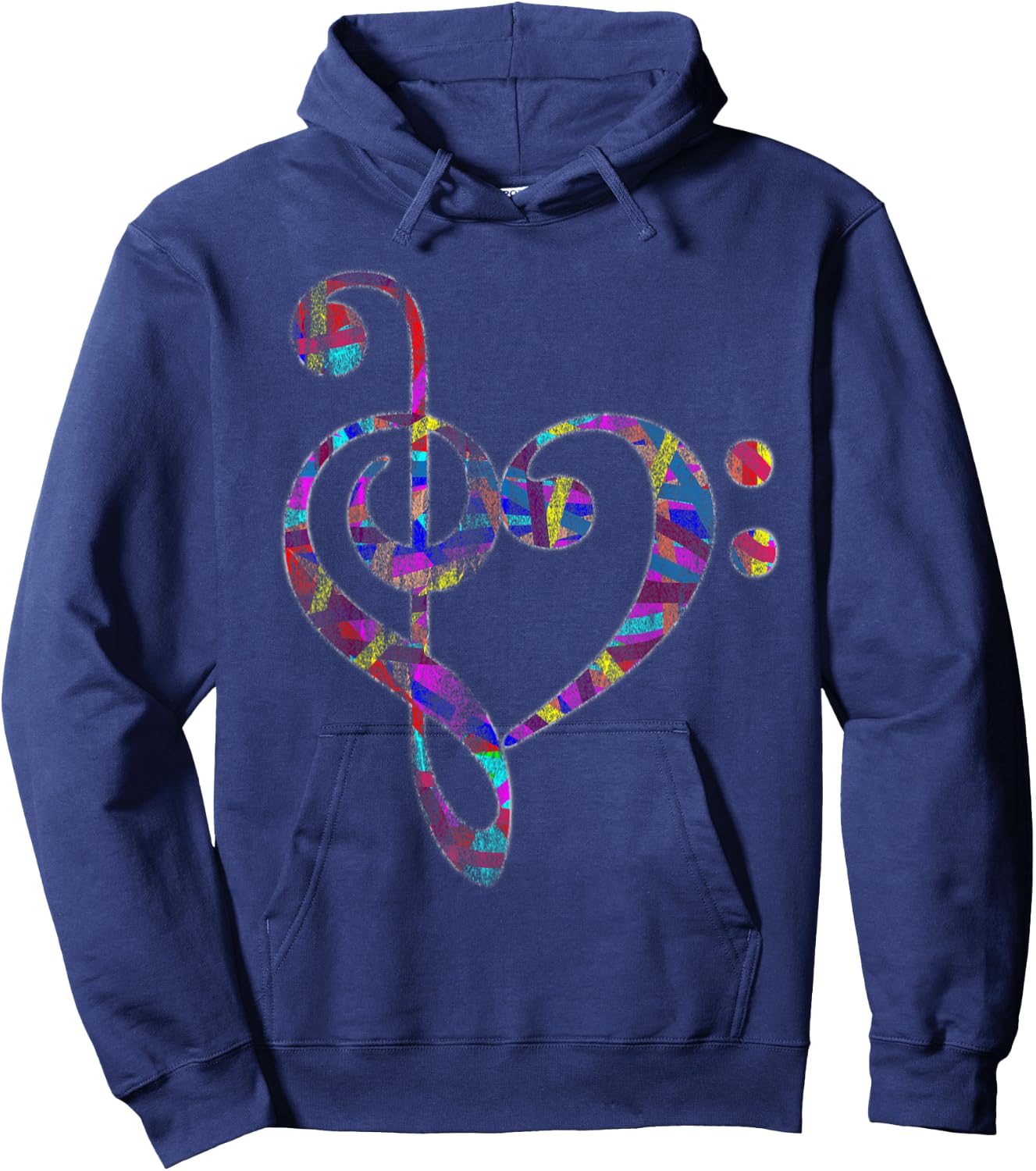 Bass Clef Musician Valentines Day Gifts Treble Clef Hoodie - Hoodie | Navy