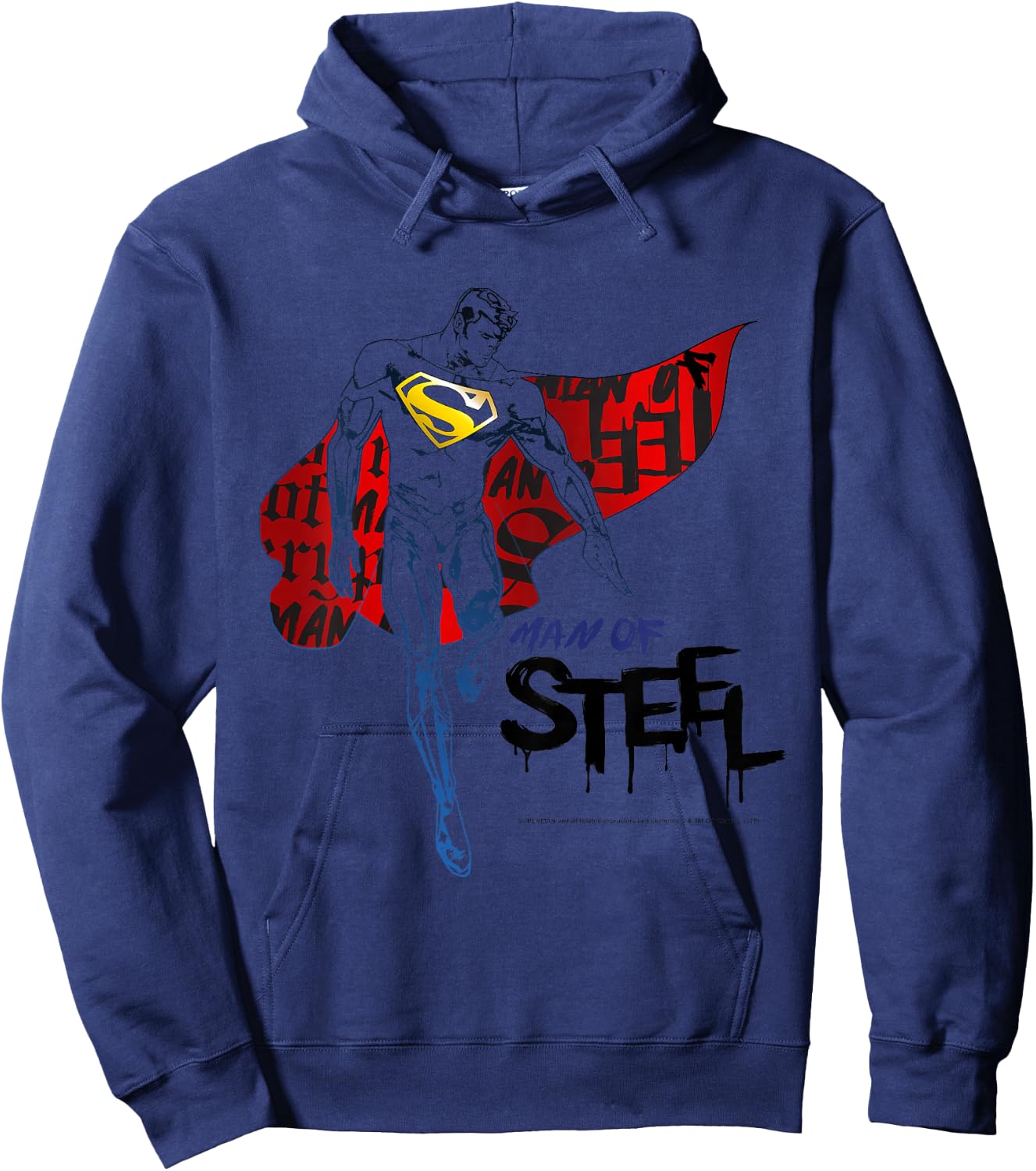 Kids DC Comics Superman Man Of Steel Cape Portrait Hoodie - Hoodie | Navy