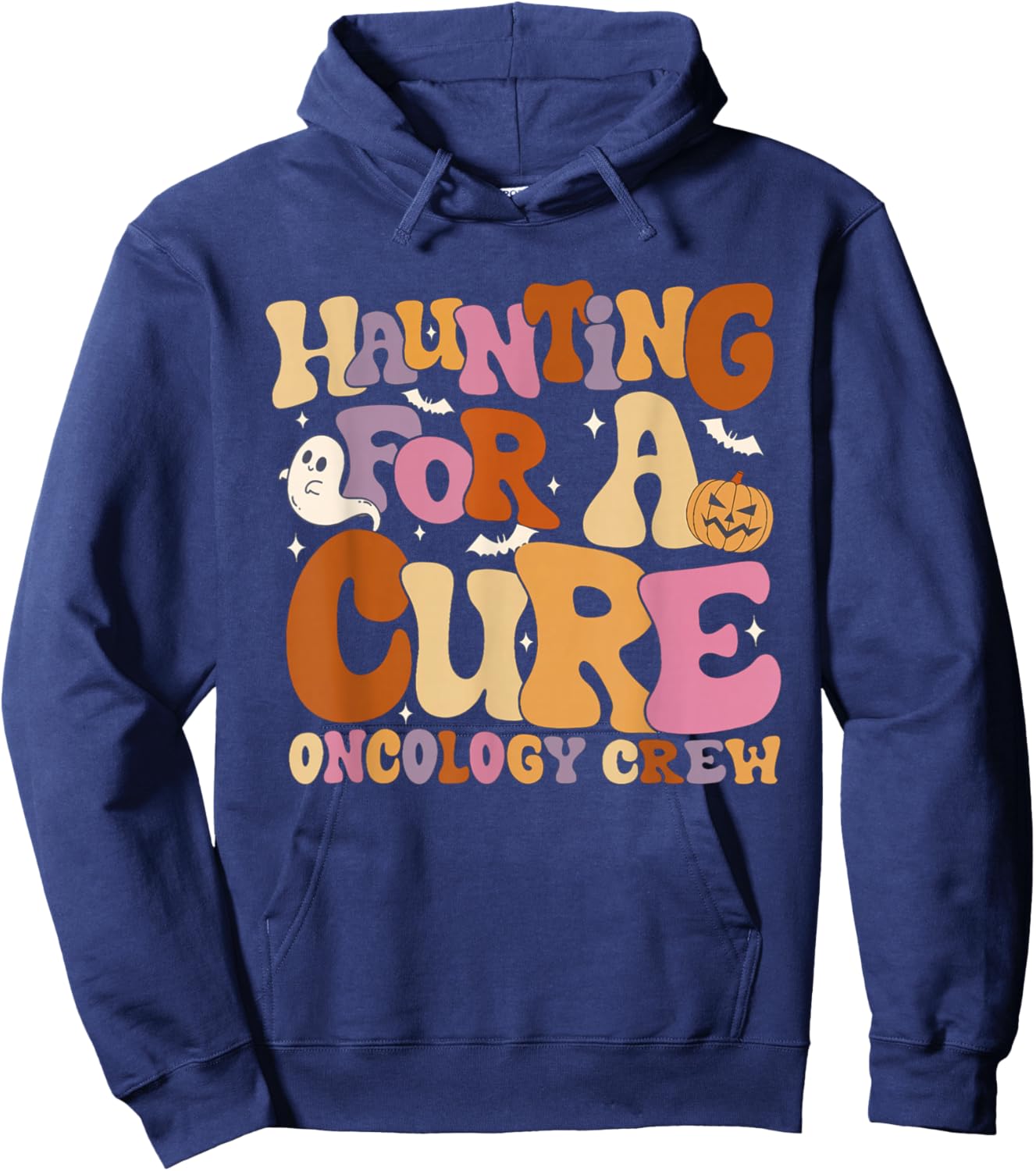 Haunting For A Cure Oncology Crew Halloween Pedi Onc Crew Hoodie - Hoodie | Navy