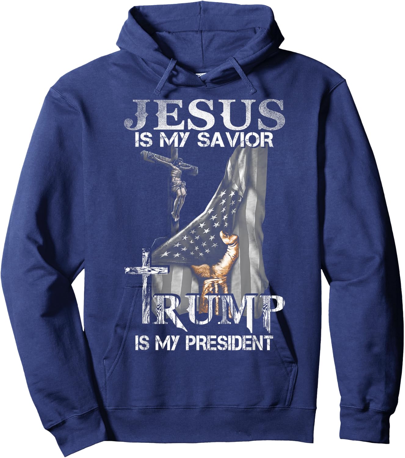 Jesus Is My Savior Trump Is My President Shirt women Hoodie - Hoodie | Navy