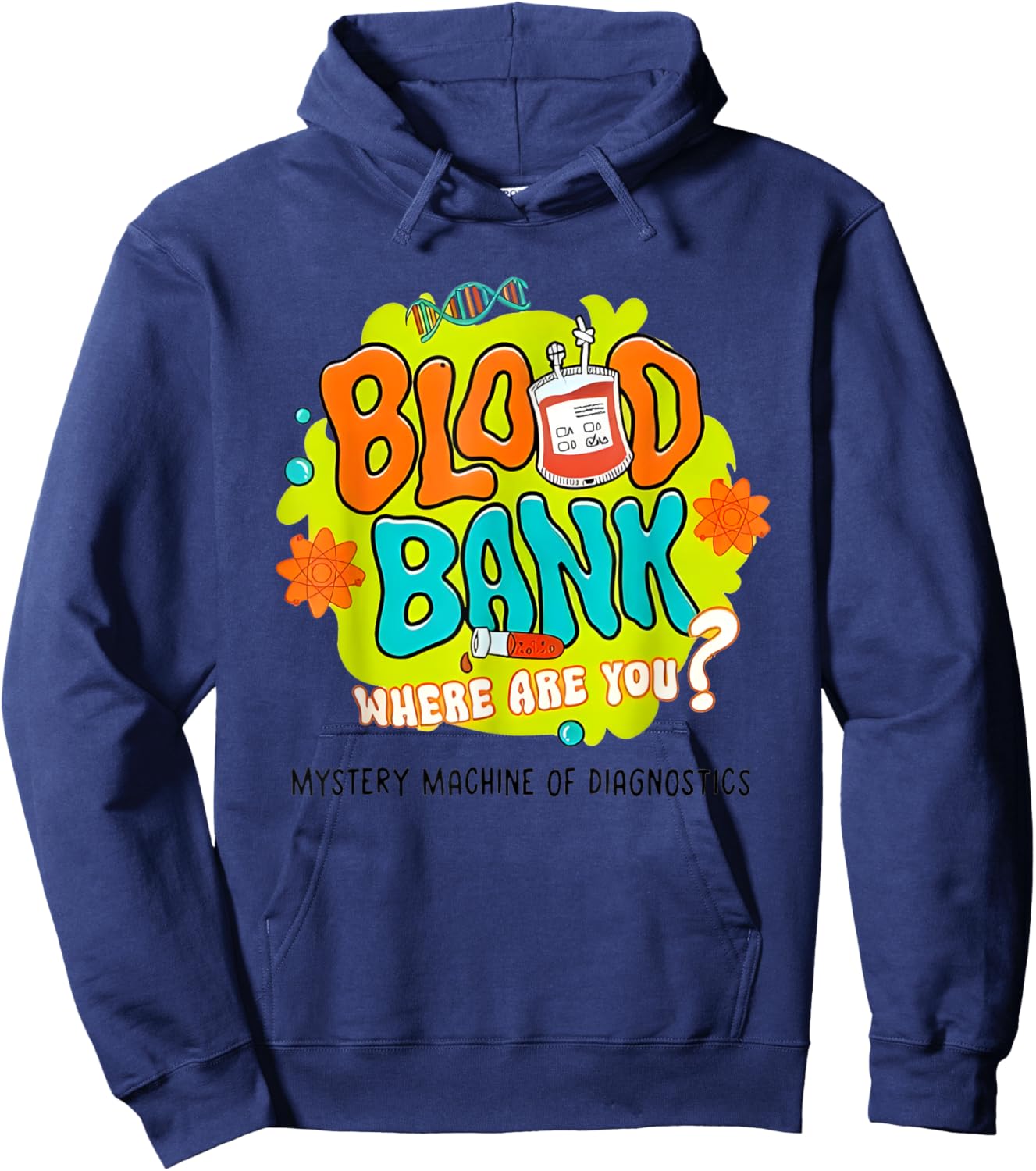 Lab Week 2025 Blood Bank Team MLS MLT Lab Scientist Mystery Hoodie - Hoodie | Navy