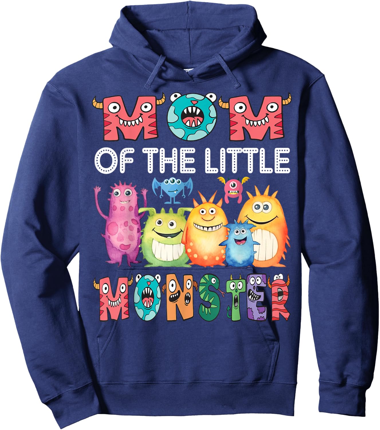 Mom Of The Little Monster Kids 1St Birthday Party Hoodie - Hoodie | Navy