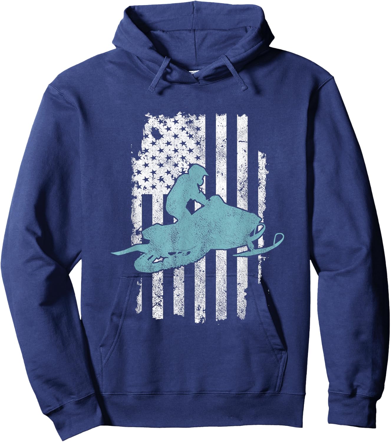 Cool United States Flag USA Snowmobile Biker Hoodie - Hoodie | Navy